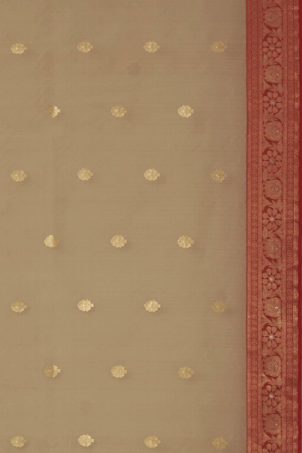 Beige Banarasi Kora Silk Saree