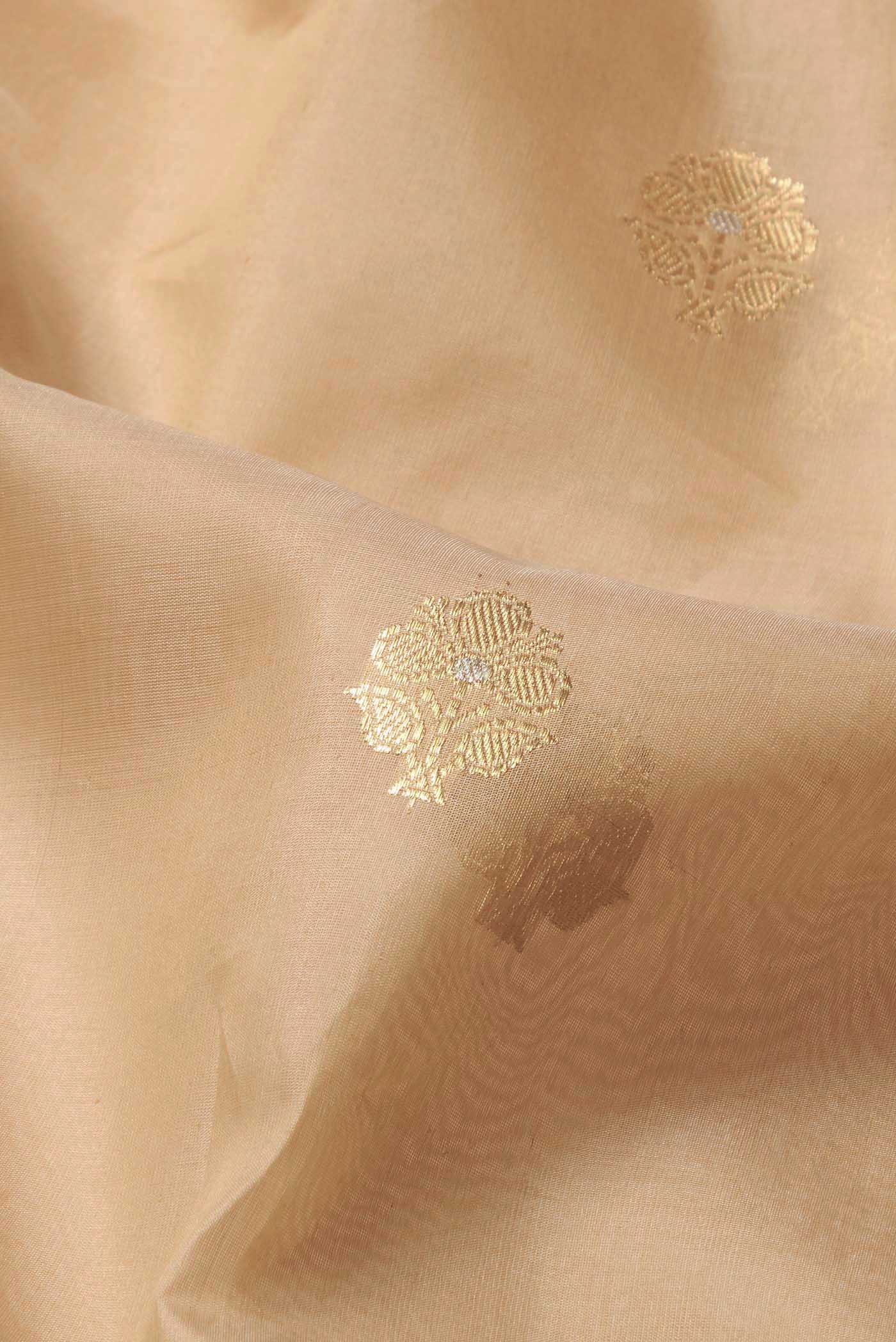 Beige Banarasi Kora Silk Saree