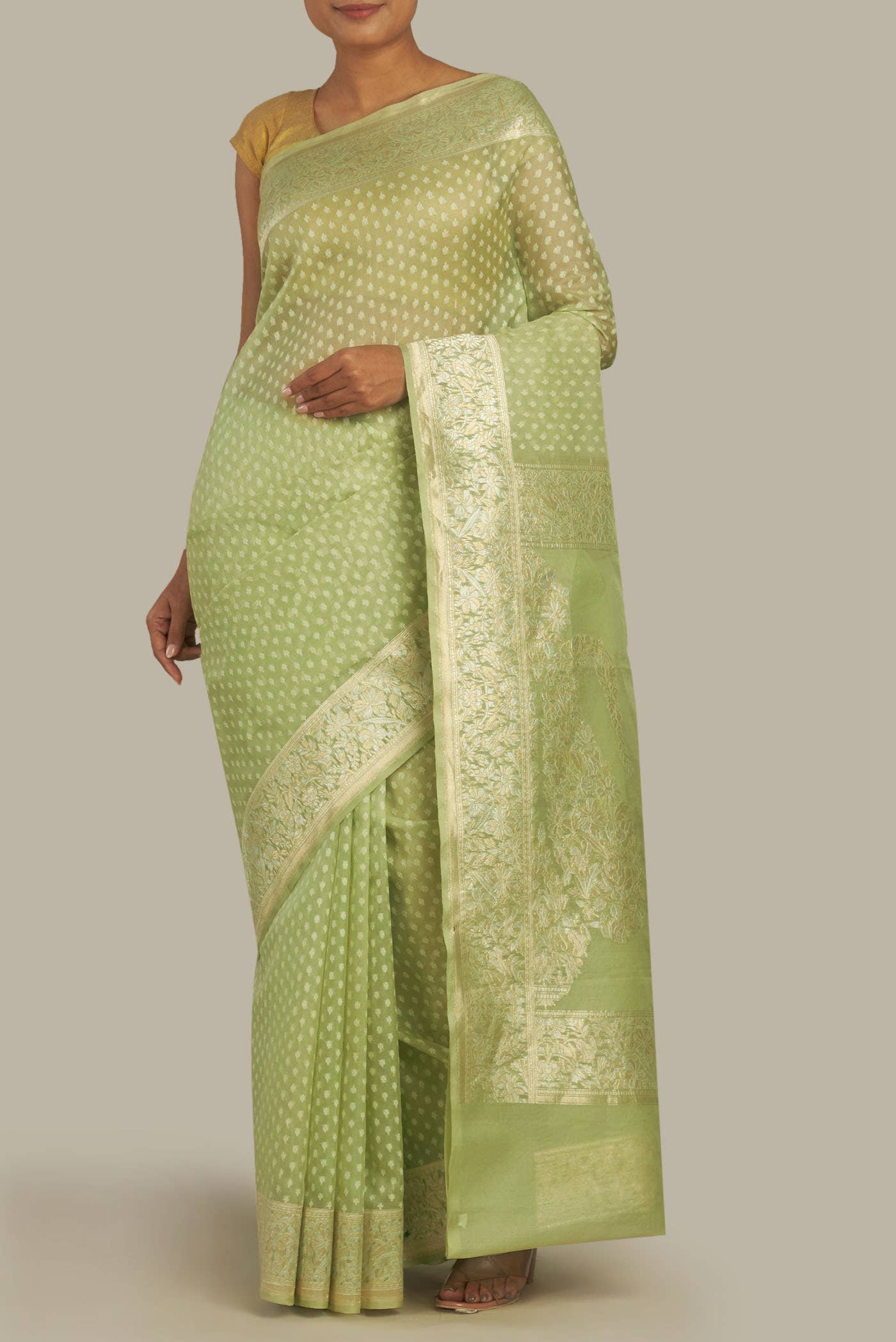 Green Banarasi Silk Saree