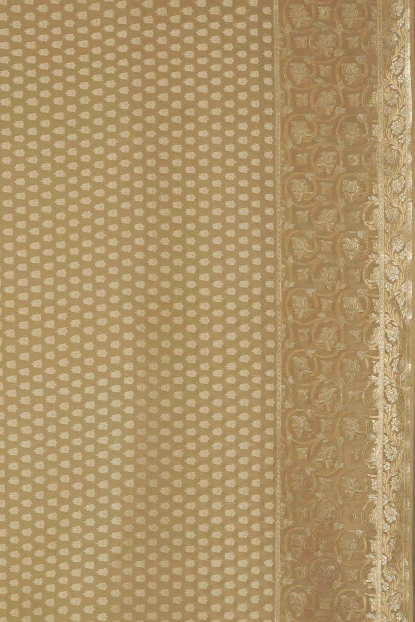 Beige Banarasi Silk Saree