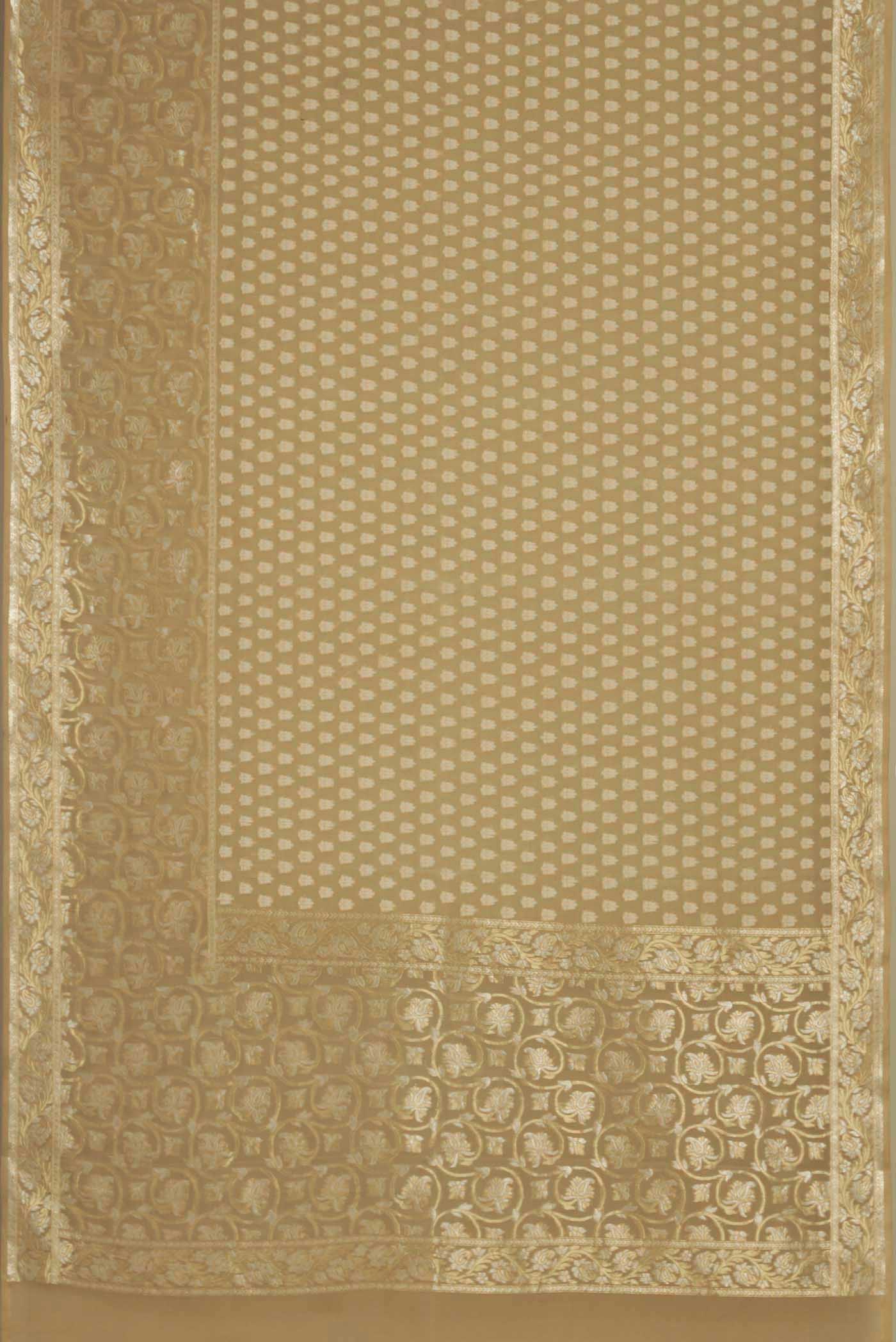 Beige Banarasi Silk Saree