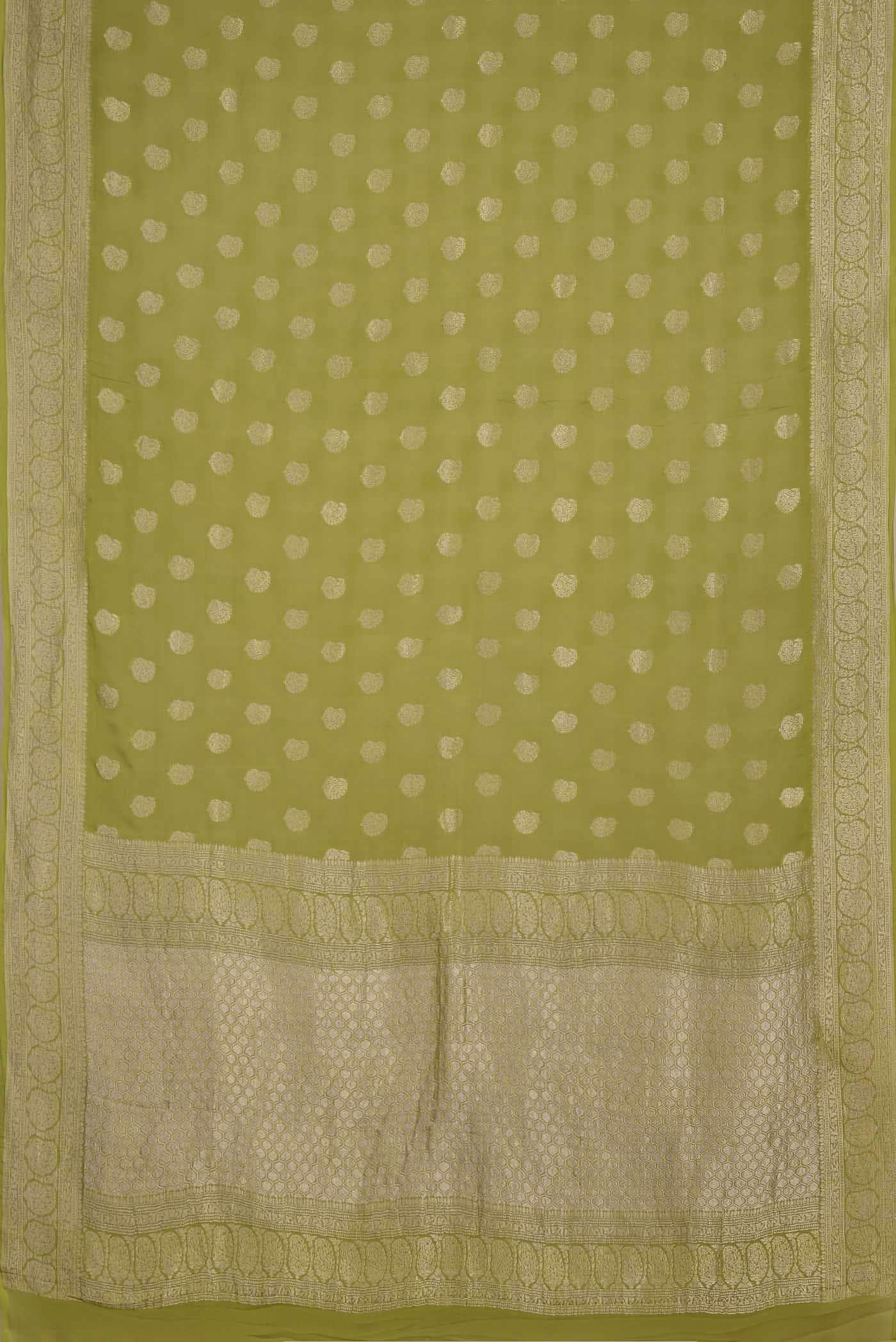 Green Banarasi Georgette Saree