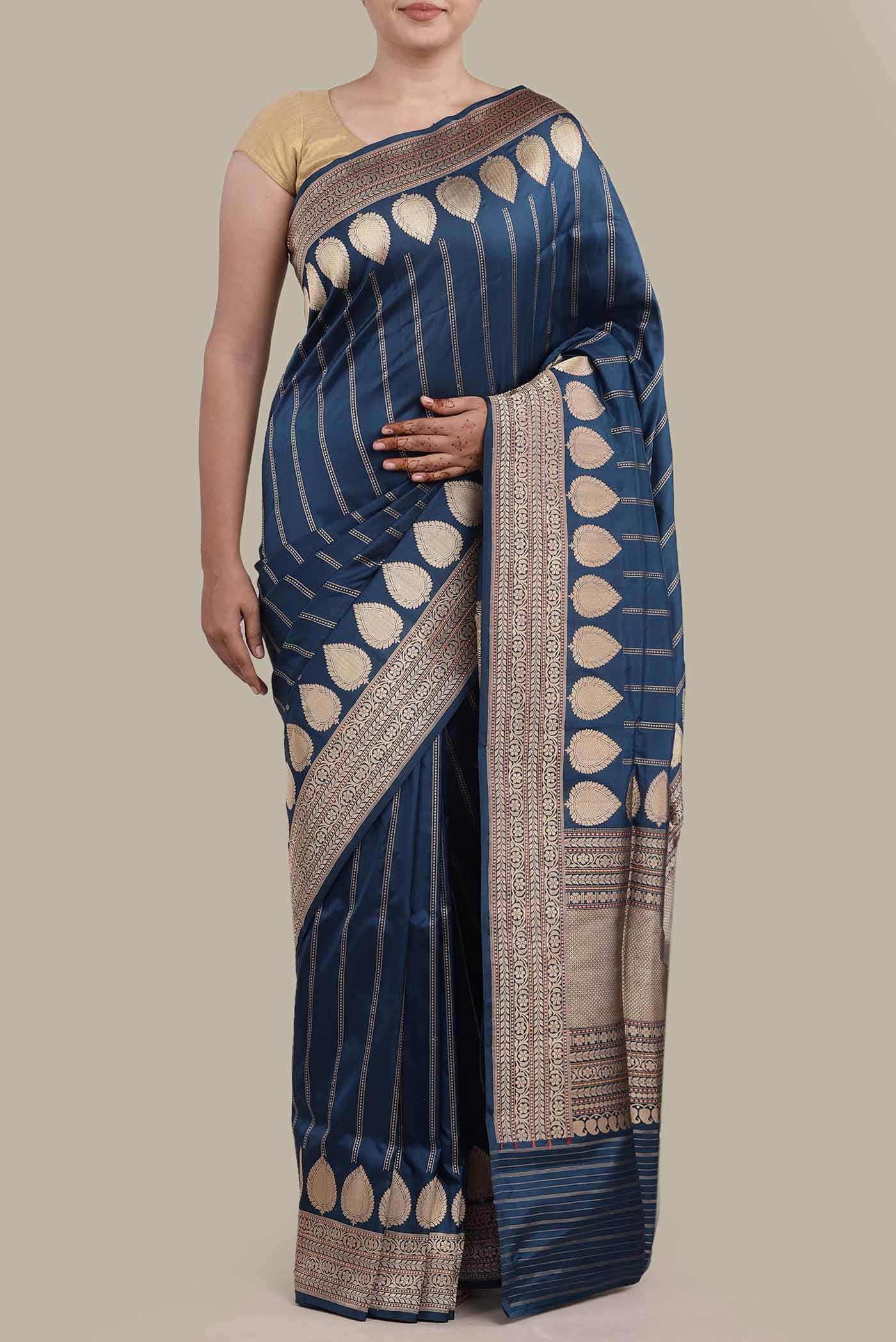 Blue Banarasi Silk Saree