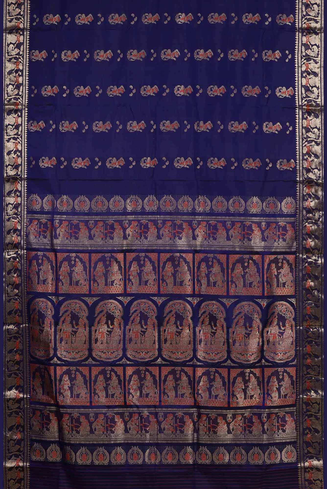Blue Baluchari Silk Saree