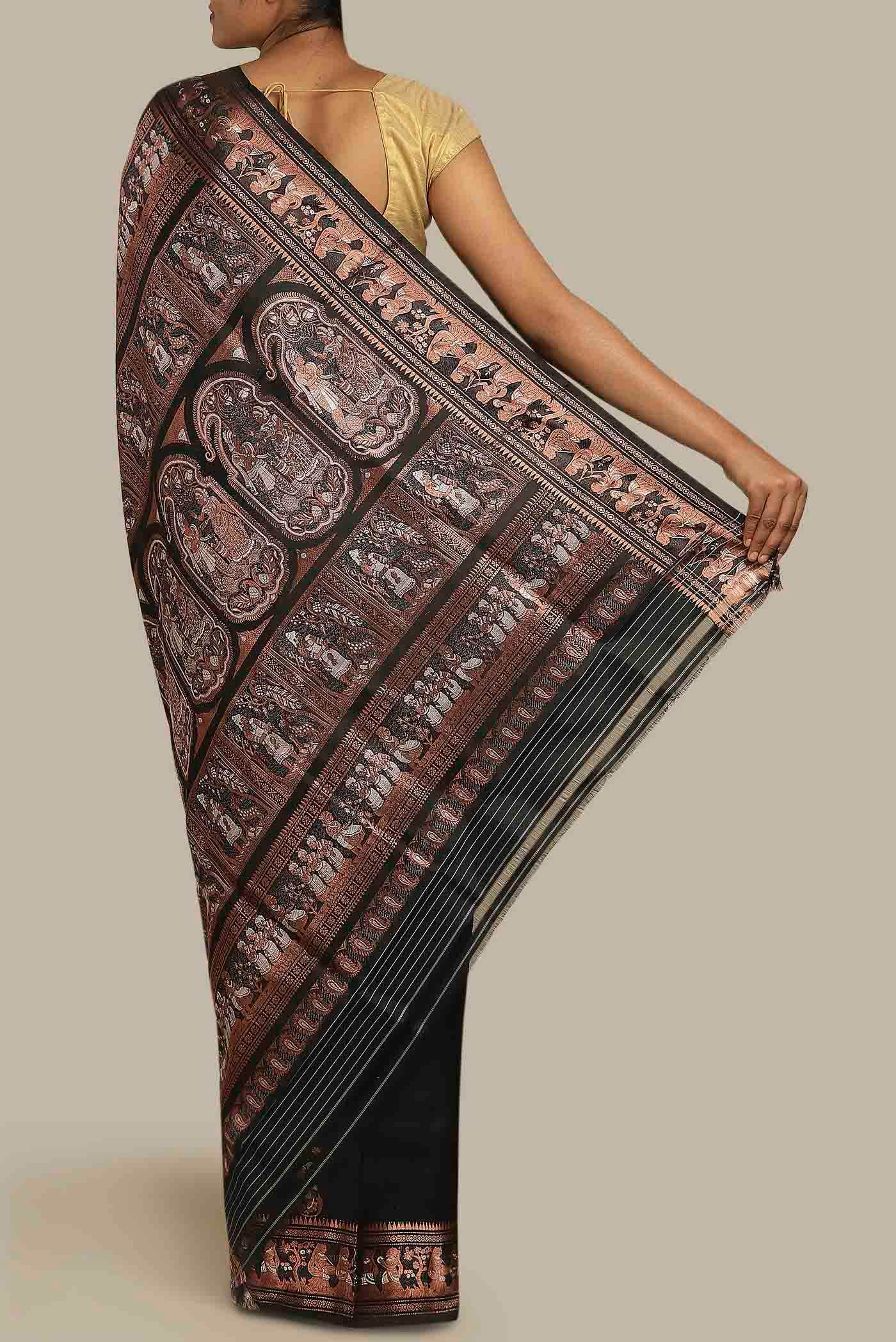 Black Baluchari Silk Saree