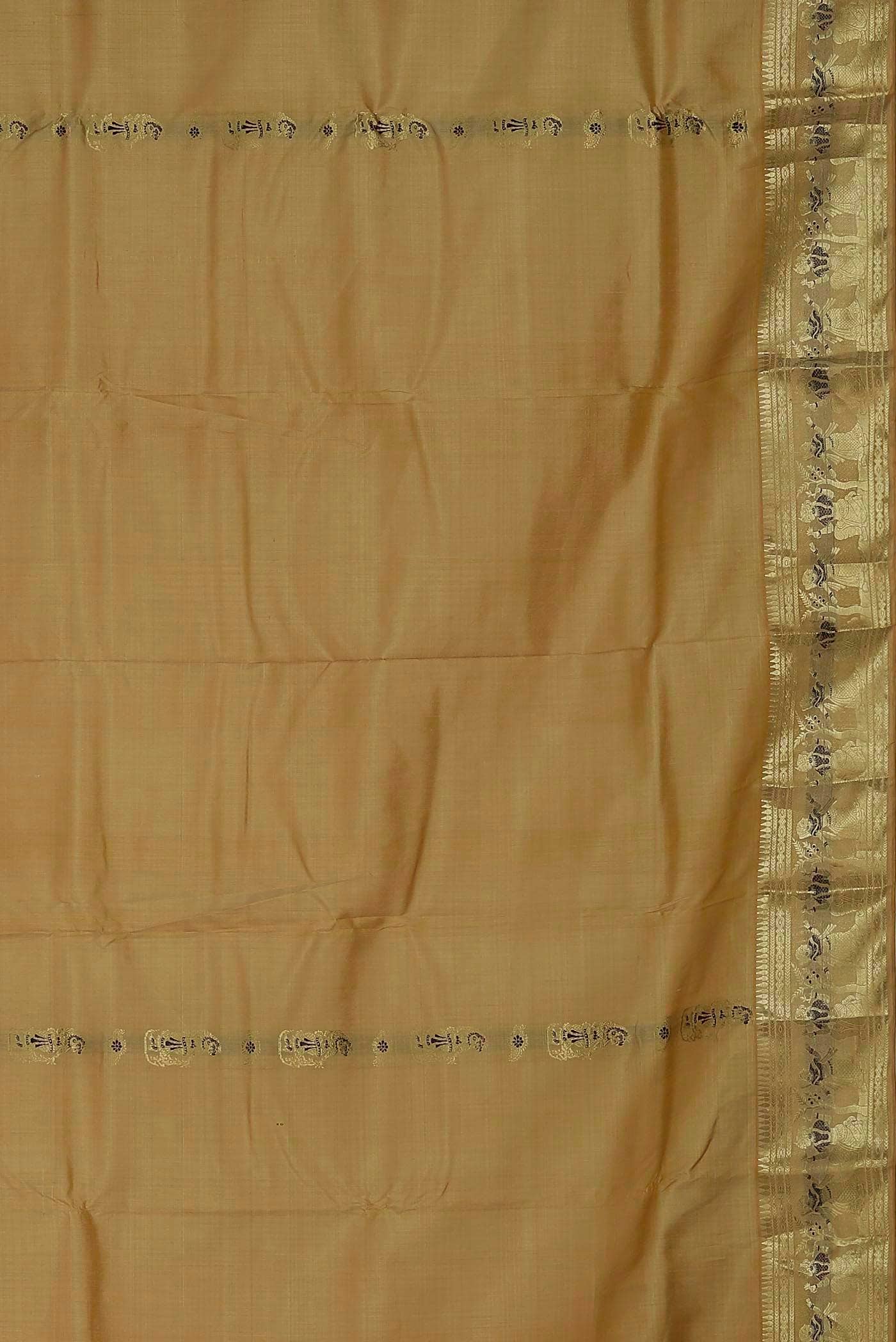 Beige Baluchari Silk Saree