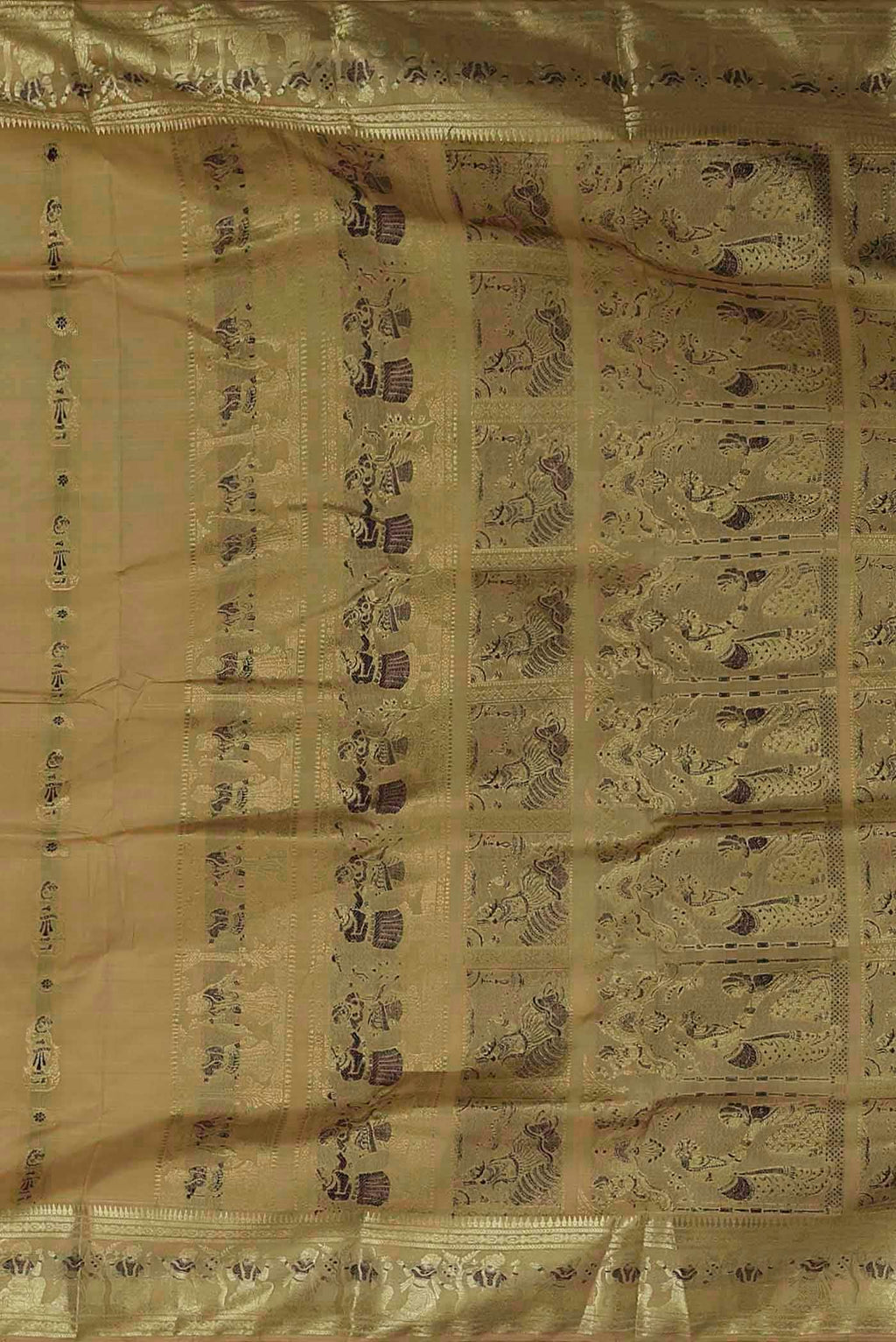 Beige Baluchari Silk Saree