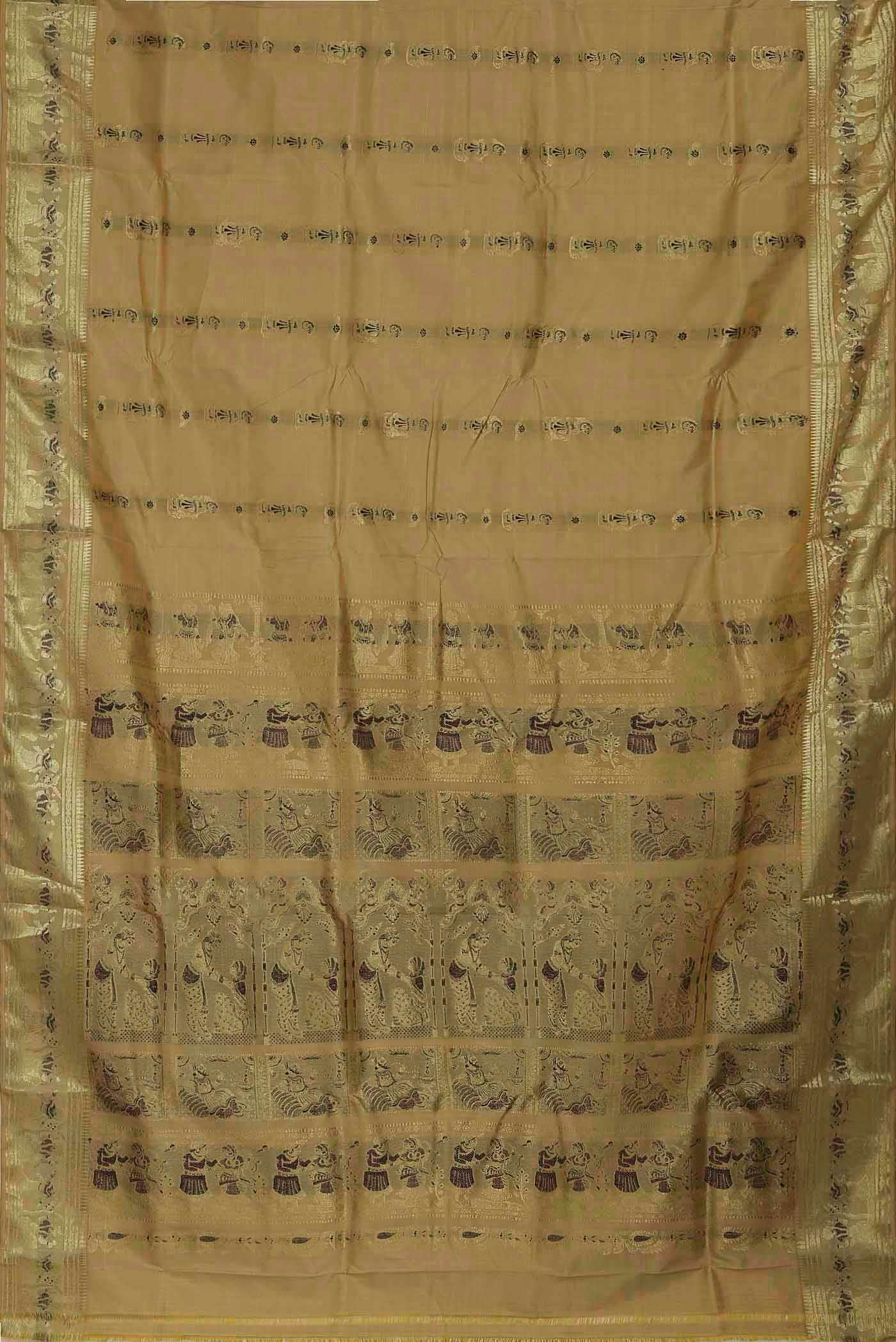 Beige Baluchari Silk Saree