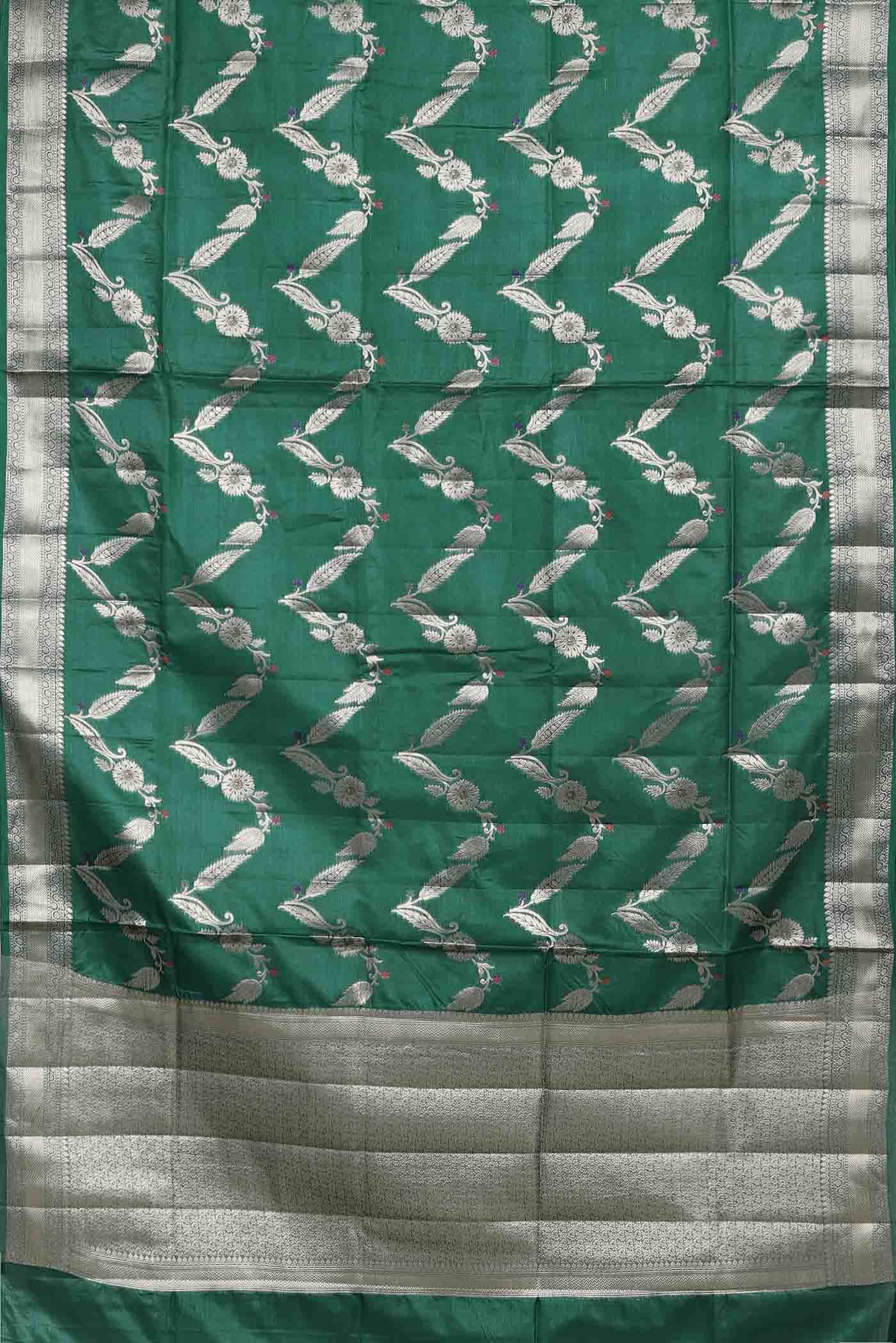 Green Banarasi Tussar Silk Saree