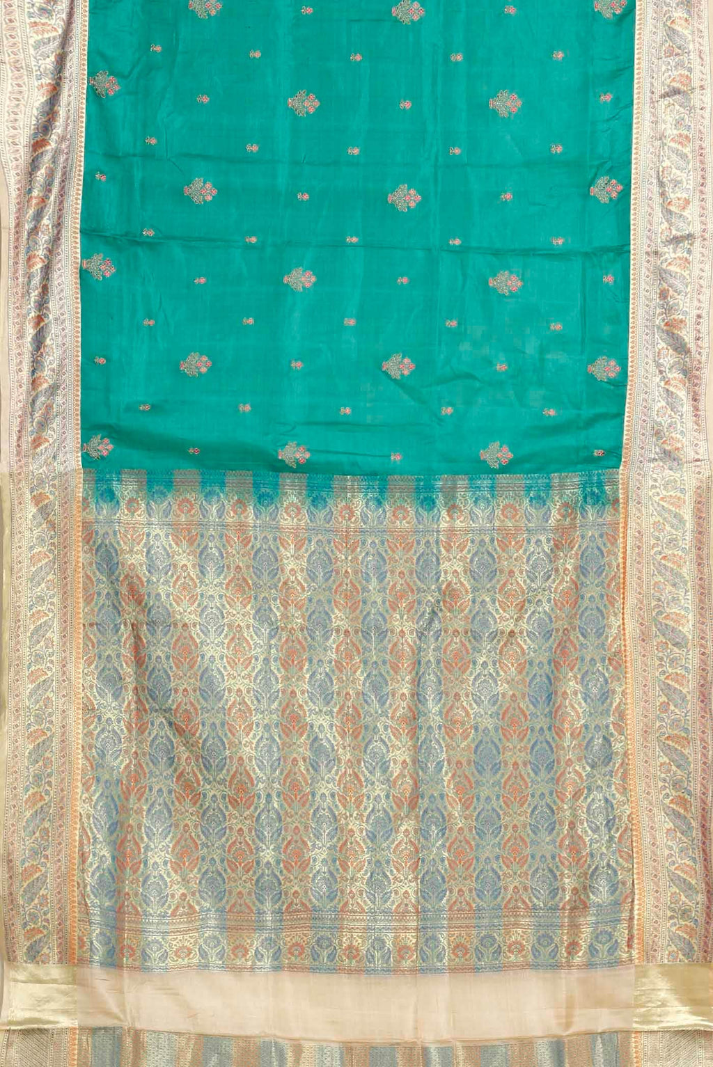 Green Banarasi Tussar Silk Saree