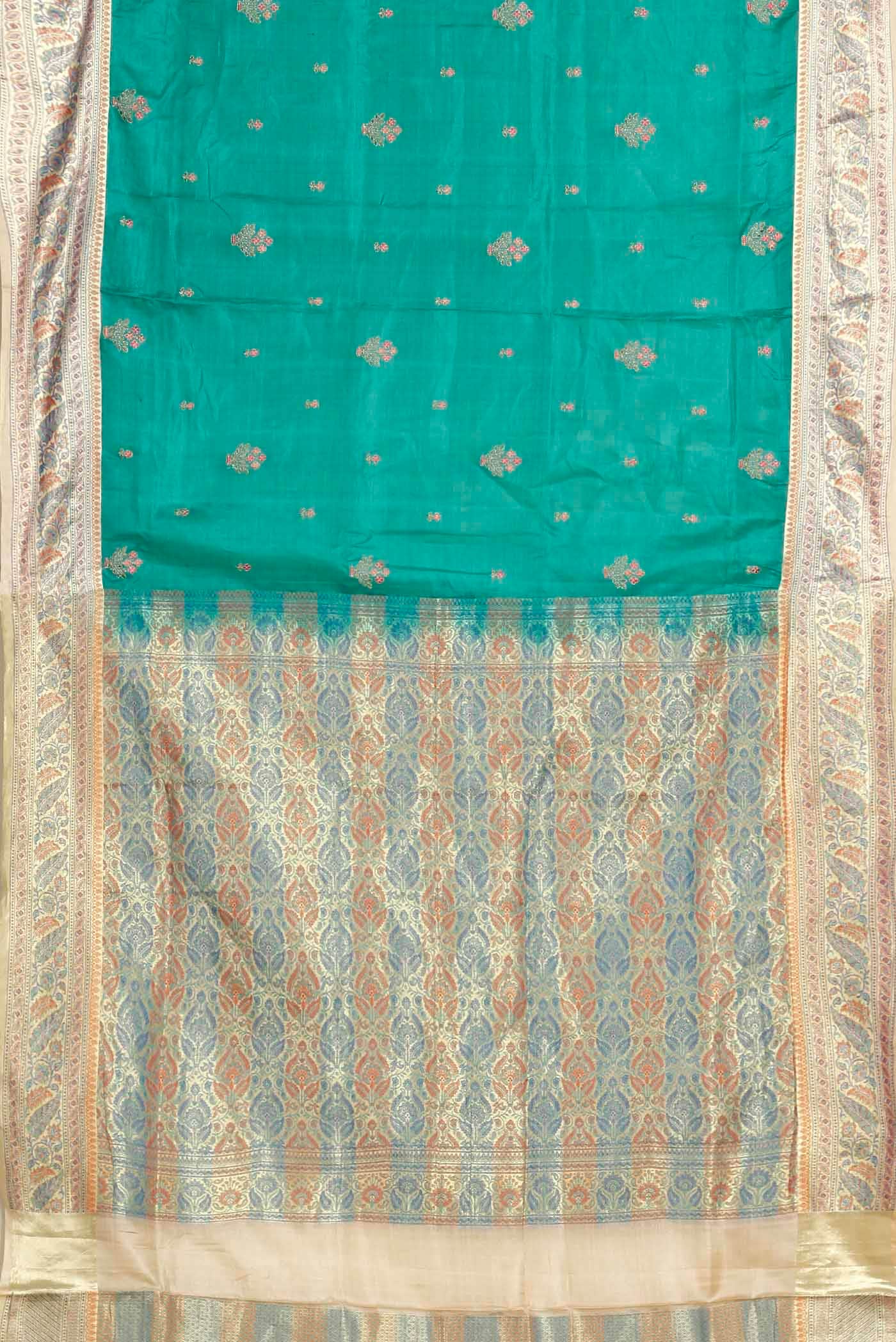 Green Banarasi Tussar Silk Saree