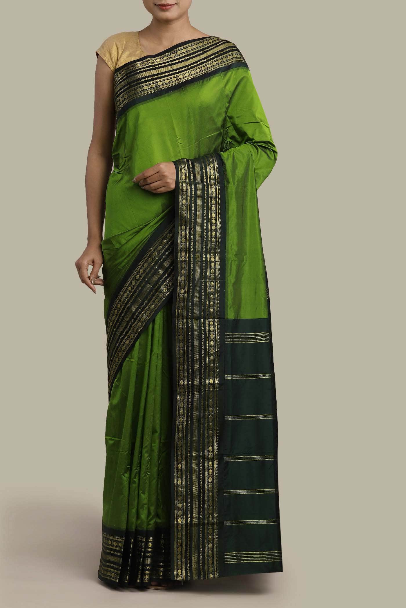 Green Bangalore Silk Saree