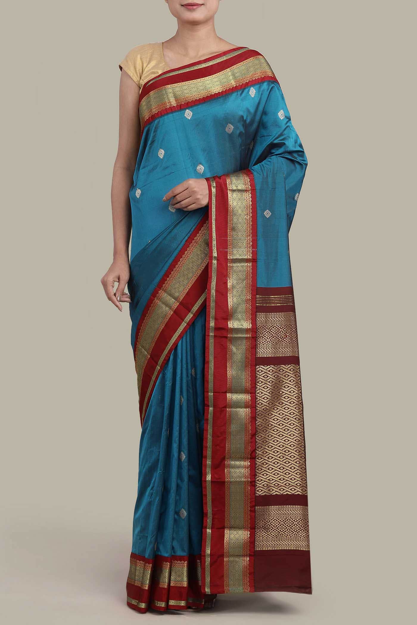 Blue Bangalore Silk Saree