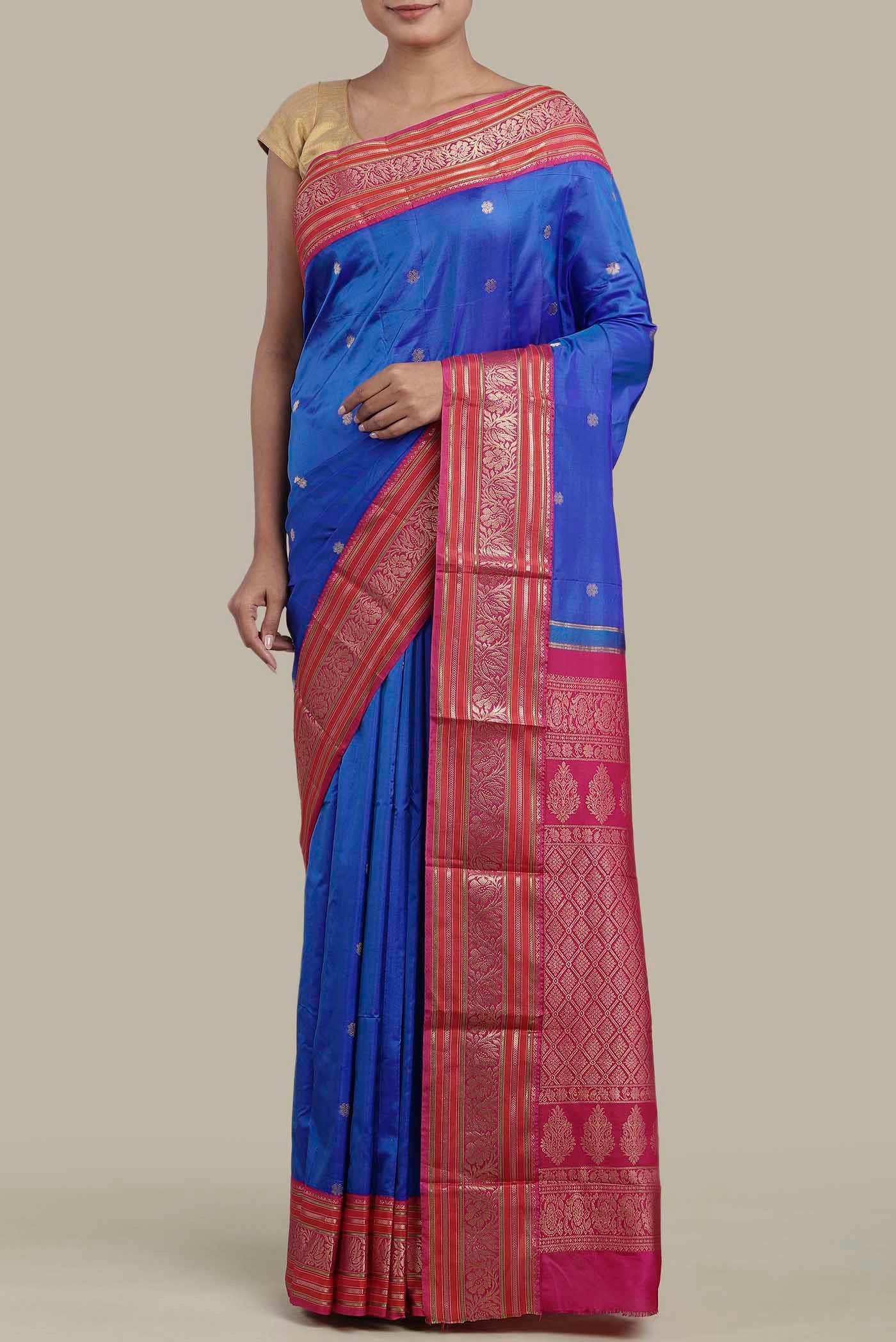Blue Bangalore Silk Saree