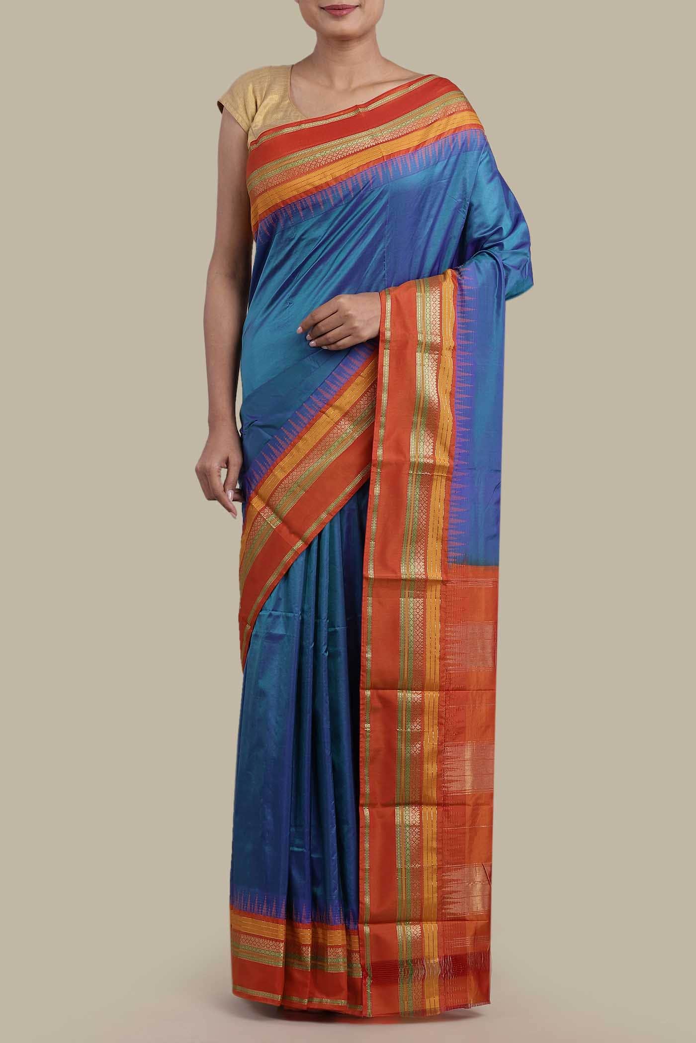 Blue Kanchipuram Silk Saree