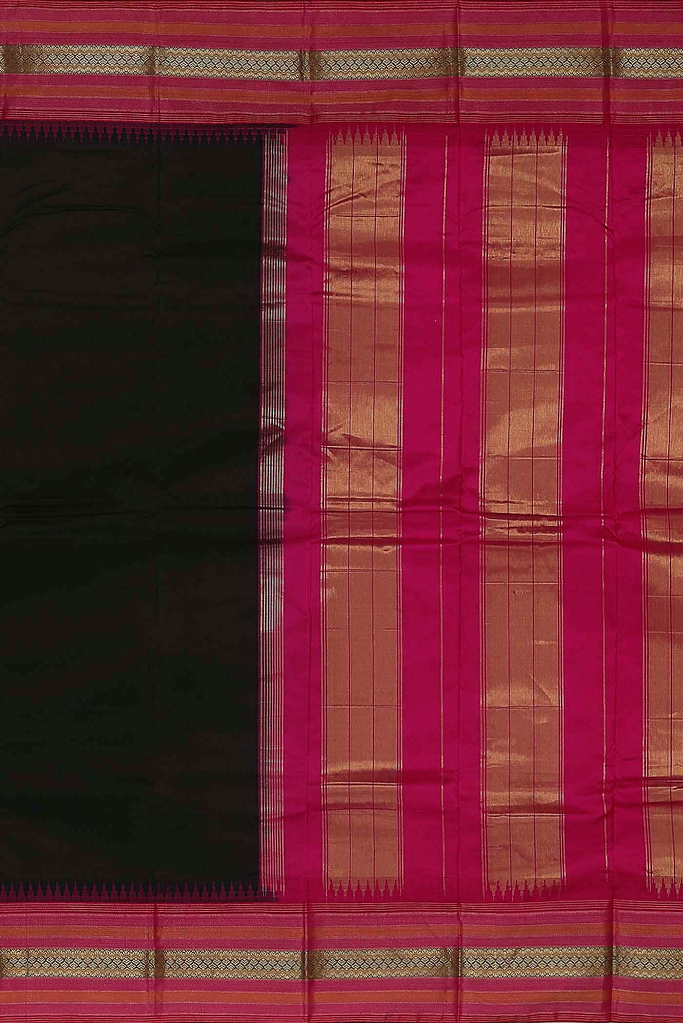 Black Bangalore Silk Saree