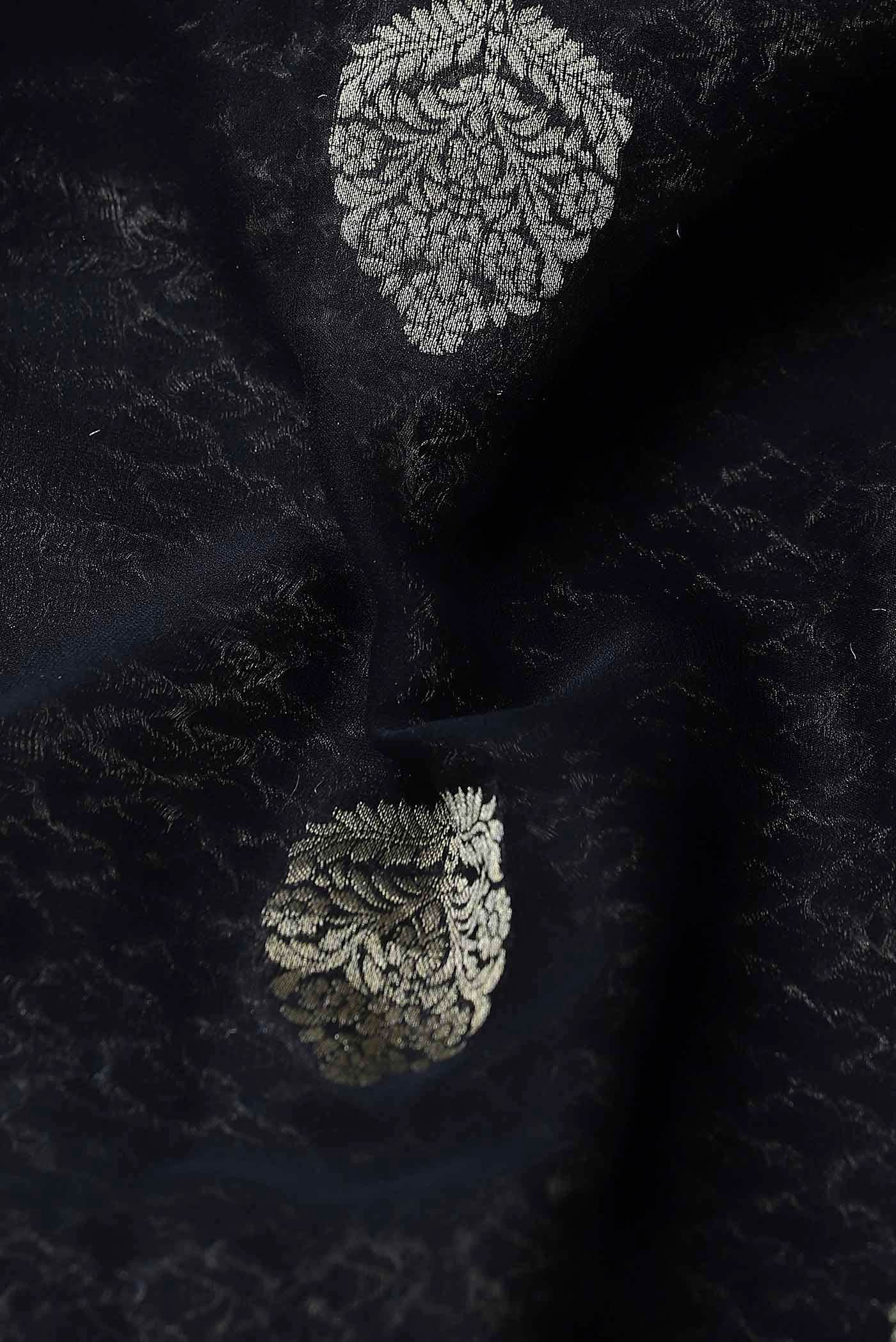 Black Mysore Georgette Saree