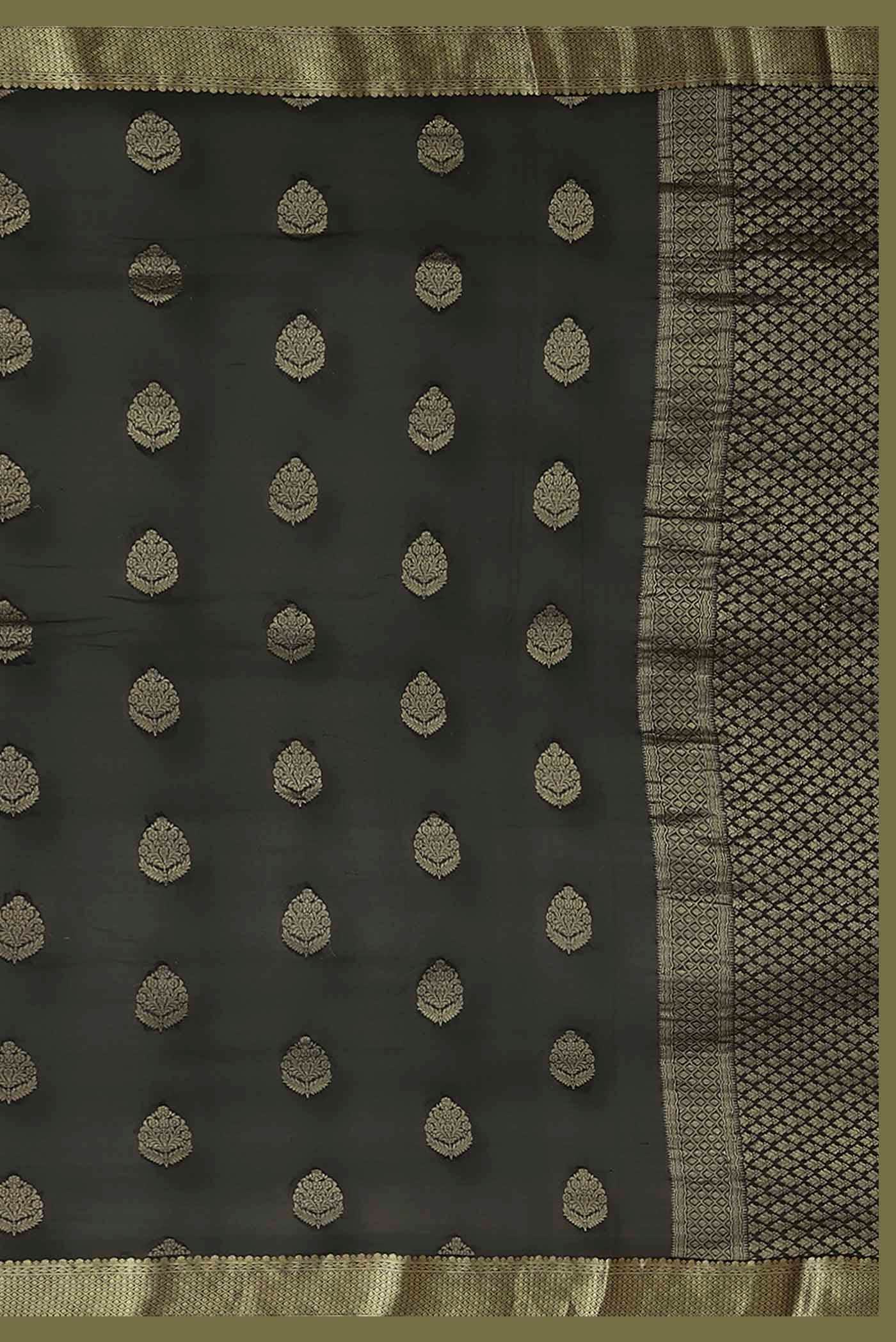 Black Mysore Georgette Saree