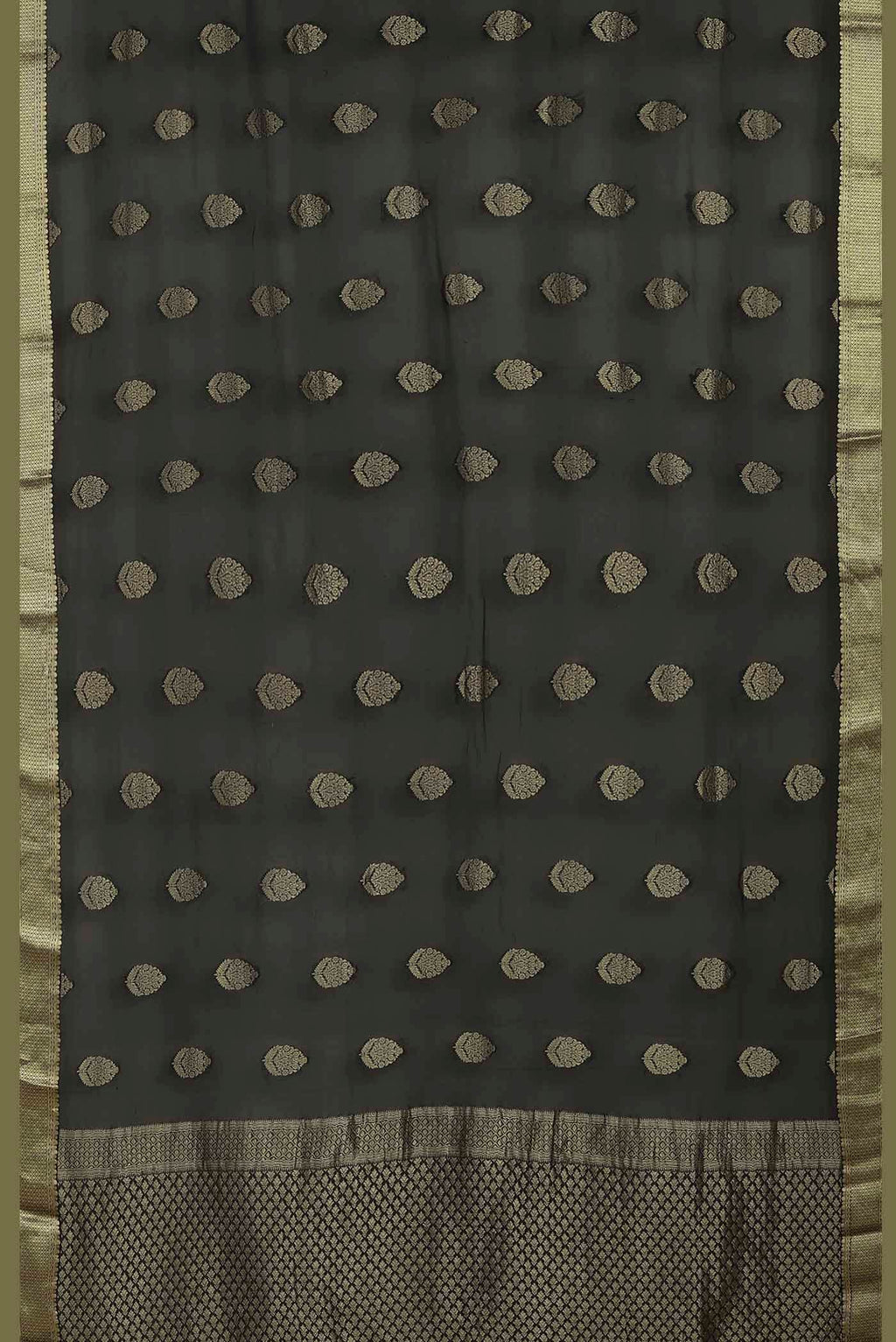 Black Mysore Georgette Saree