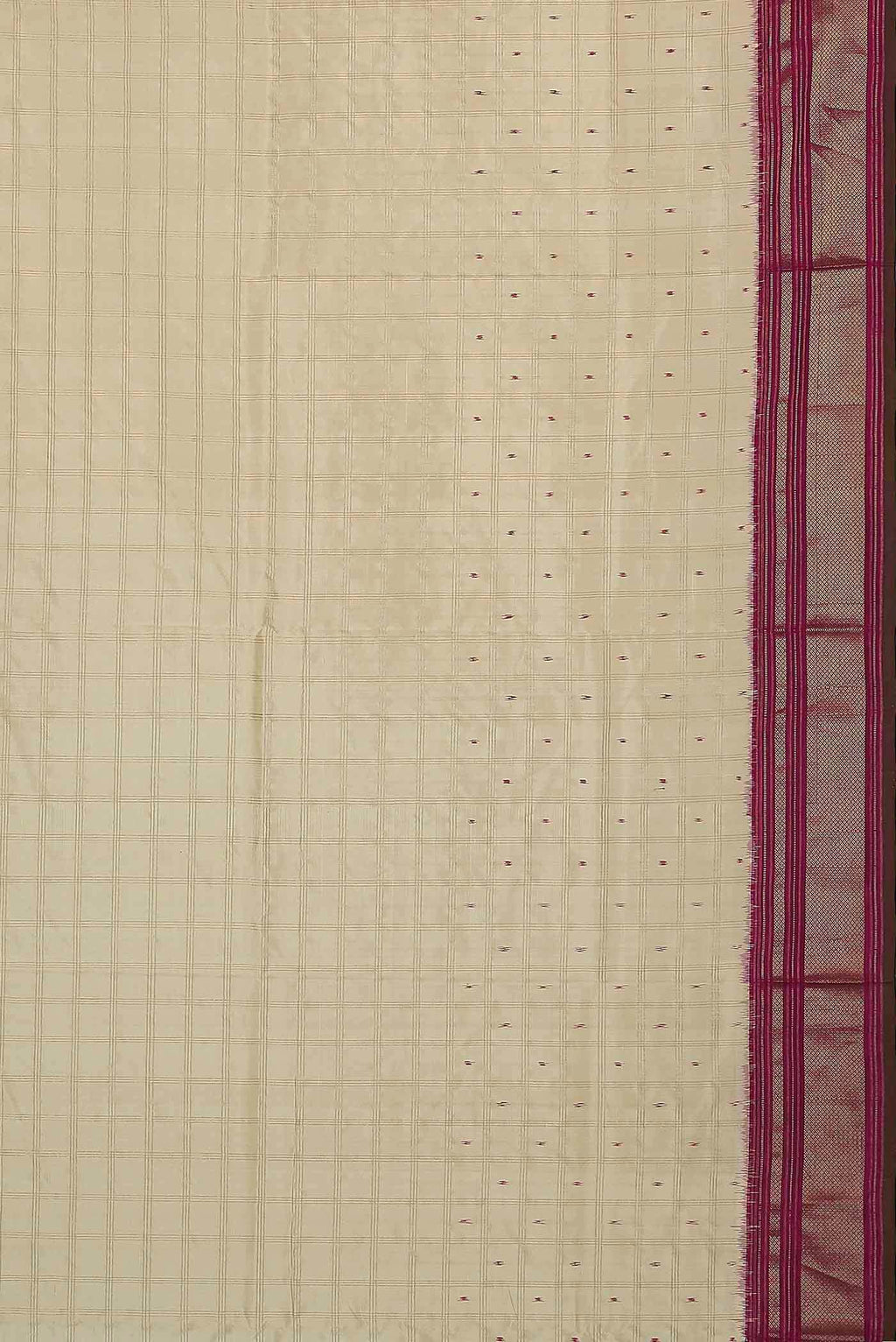 Cream Pochampally Silk Saree