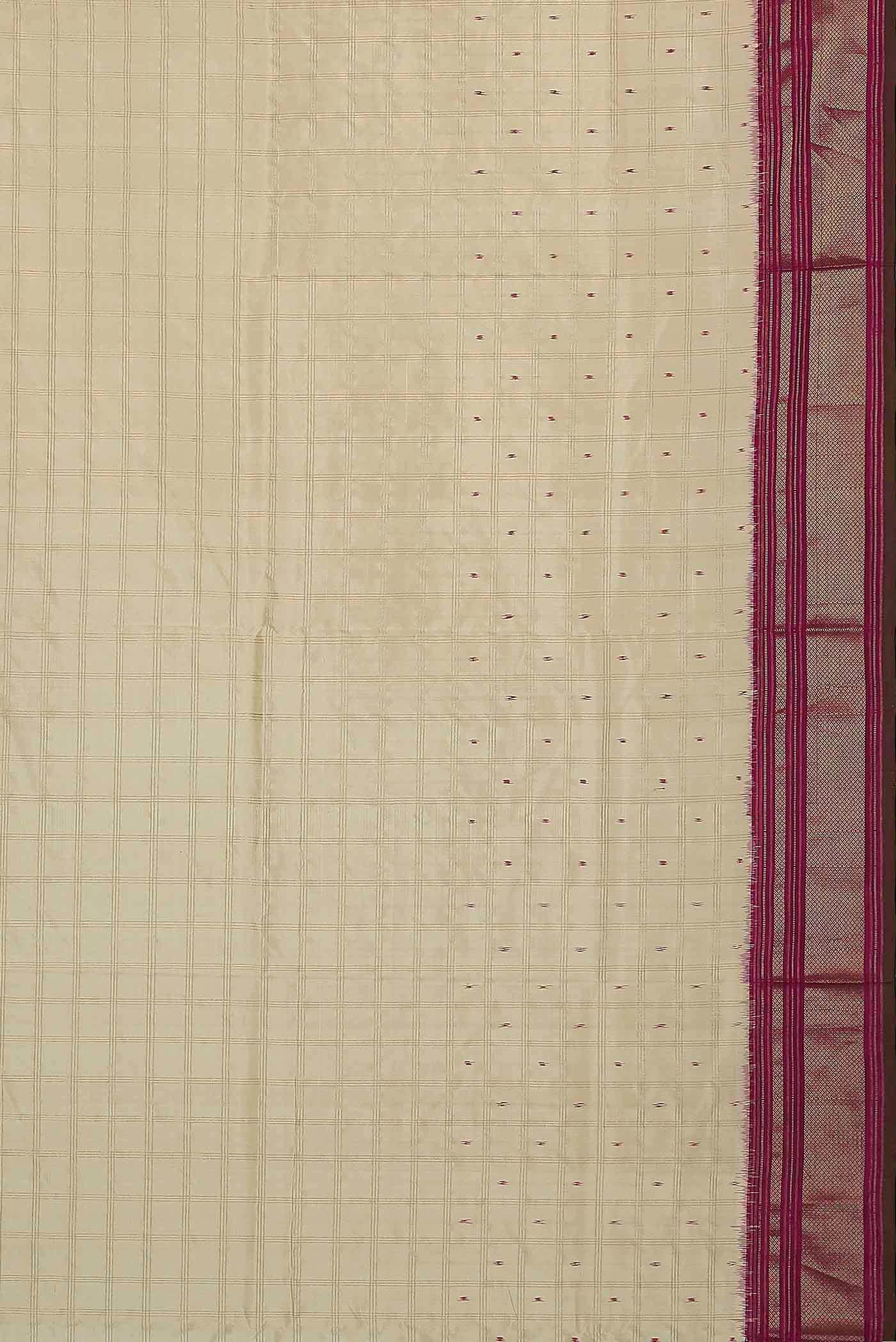 Cream Pochampally Silk Saree