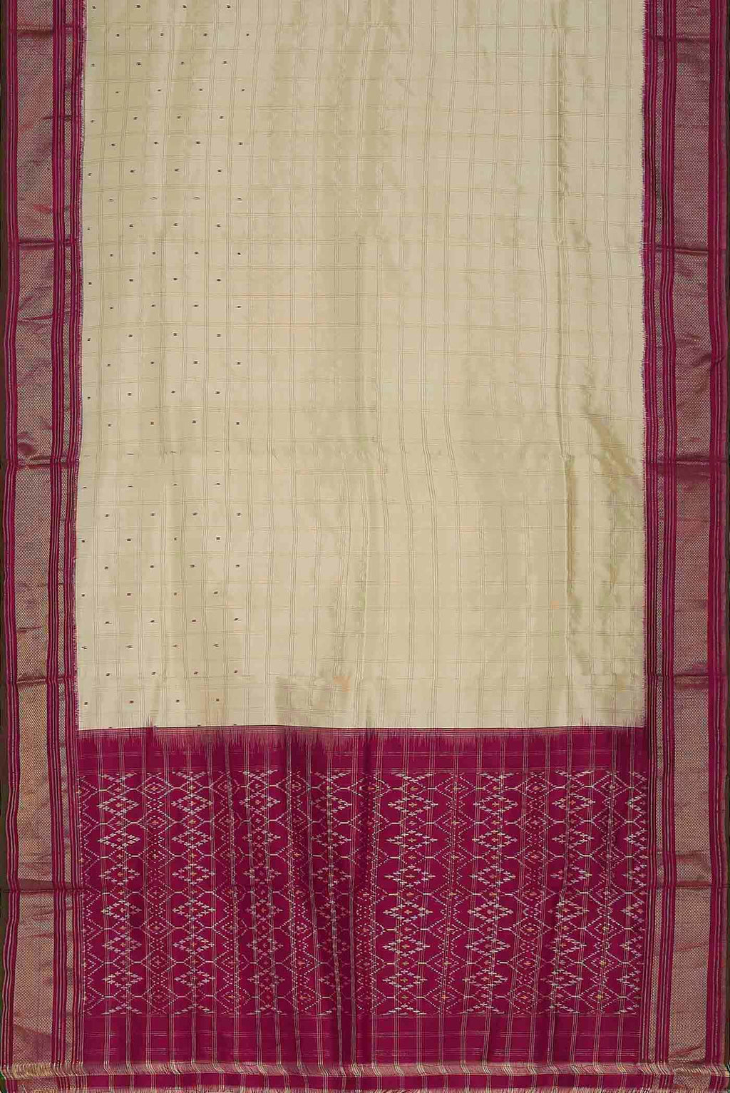 Cream Pochampally Silk Saree