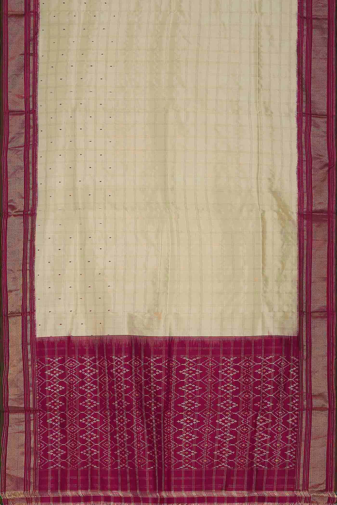 Cream Pochampally Silk Saree