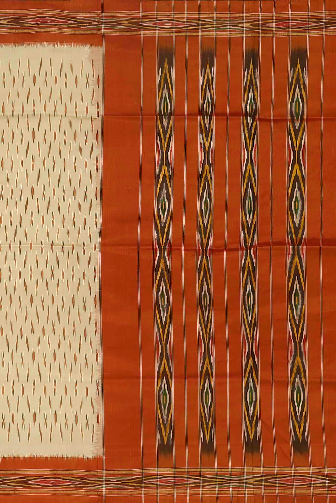Cream Pochampally Silk Saree