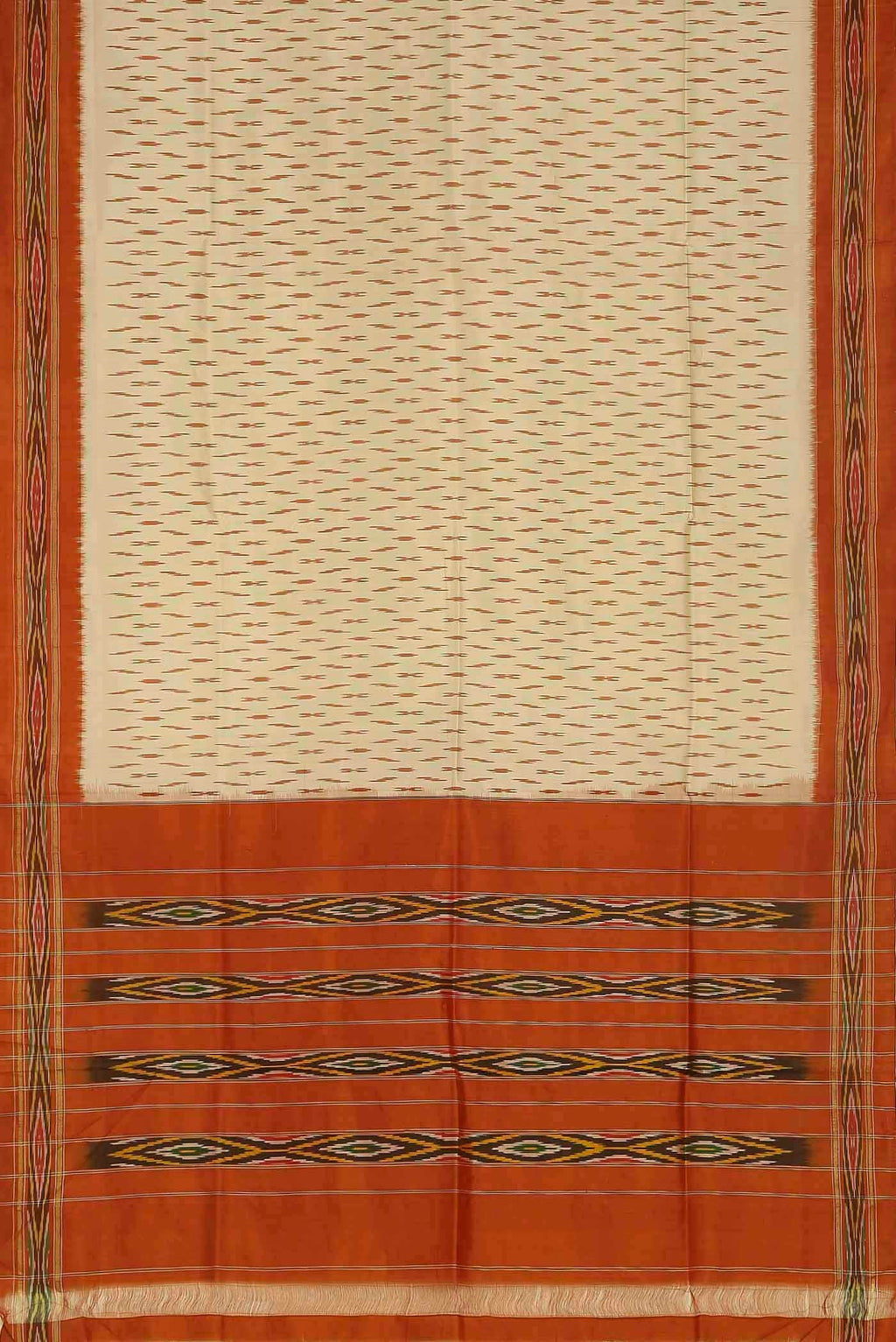 Cream Pochampally Silk Saree