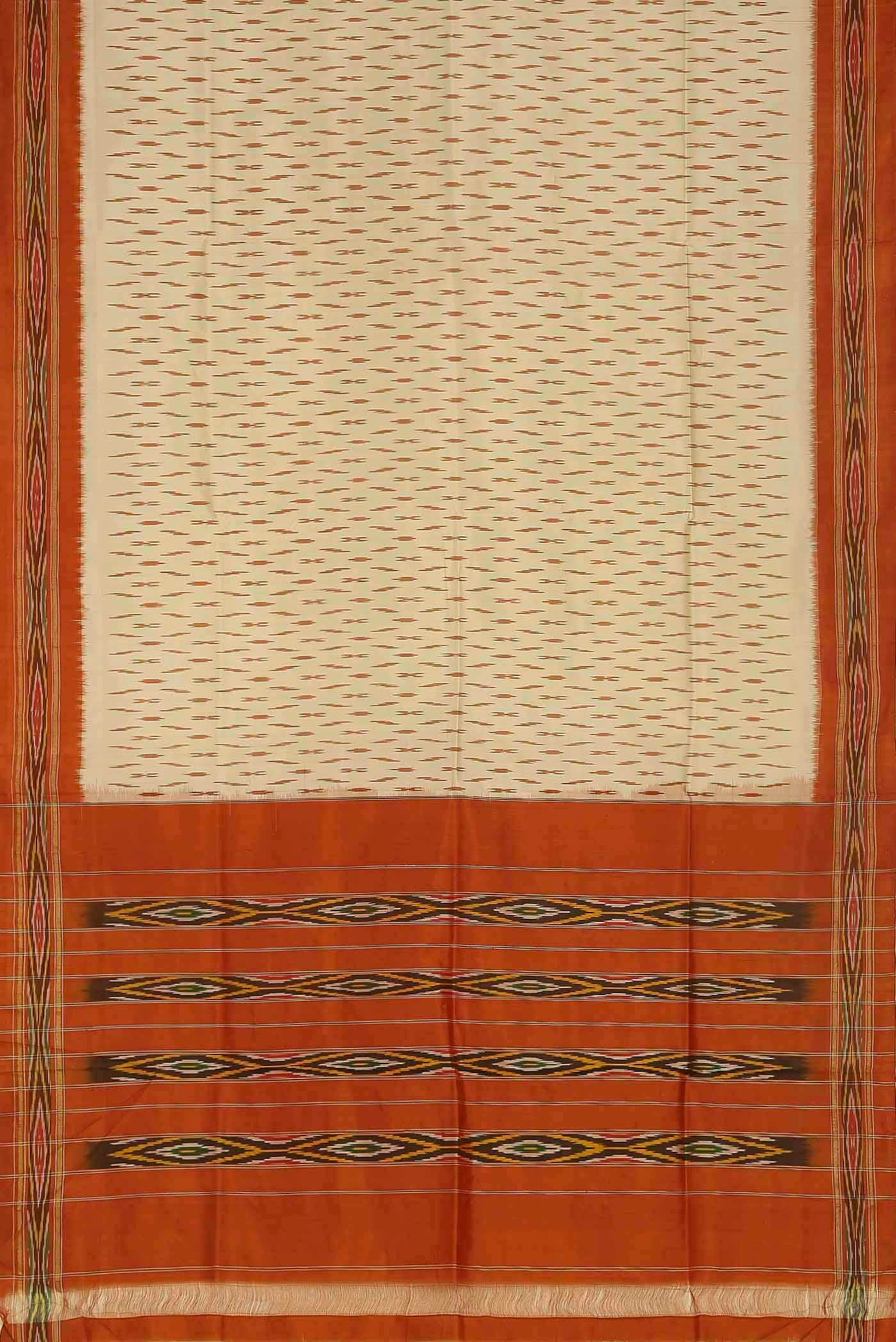Cream Pochampally Silk Saree