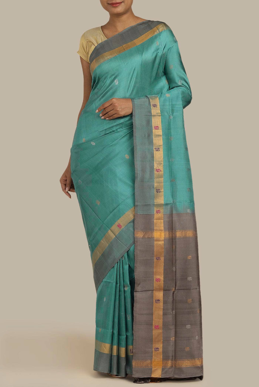 Turquoise Uppada Silk Saree