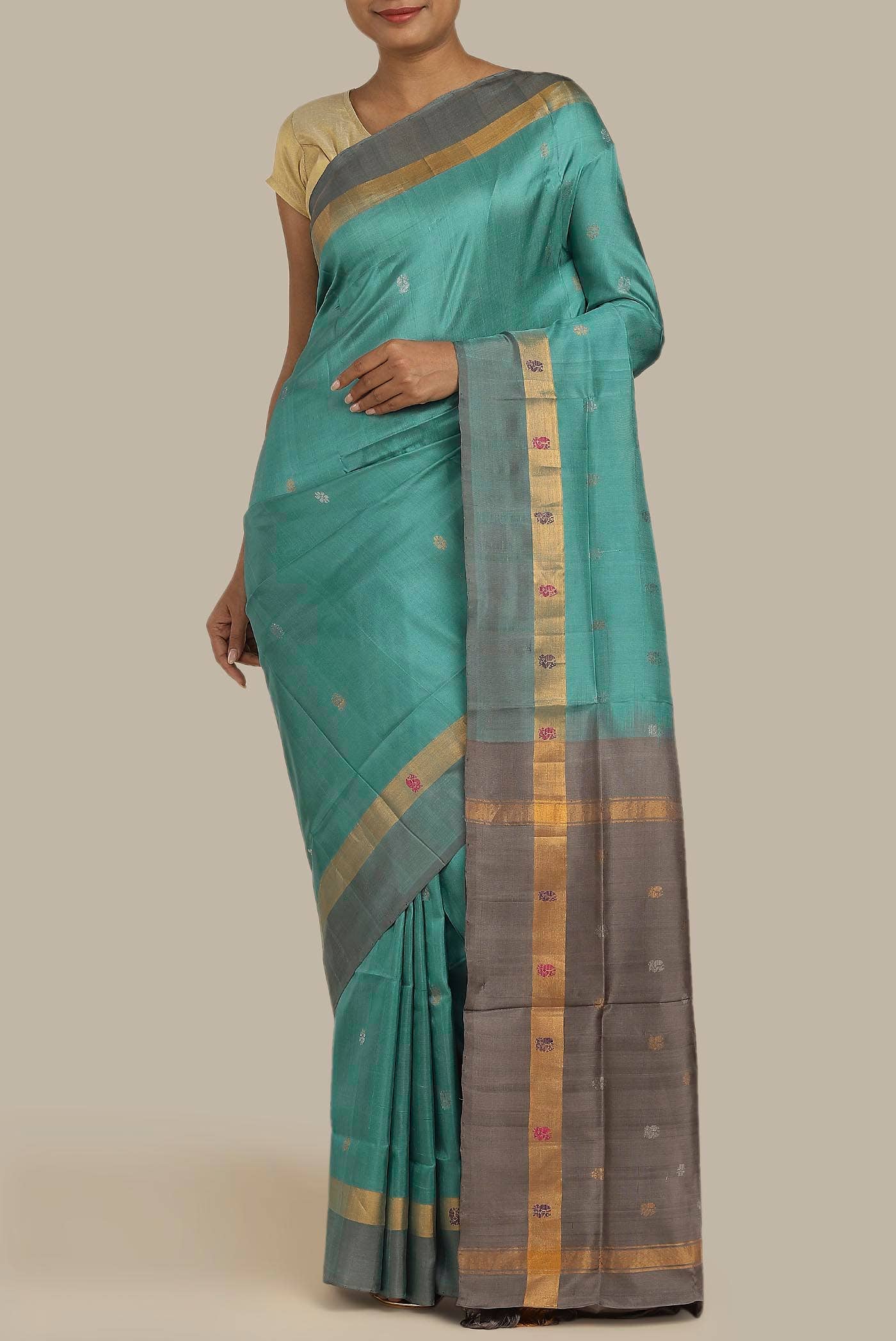 Turquoise Uppada Silk Saree