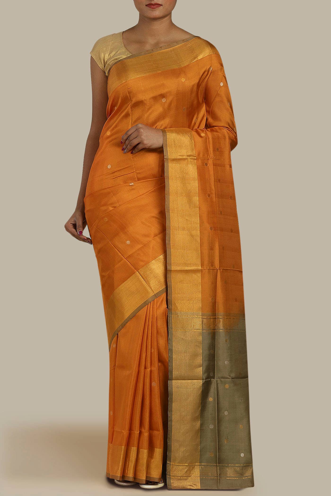 Orange Uppada Silk Saree