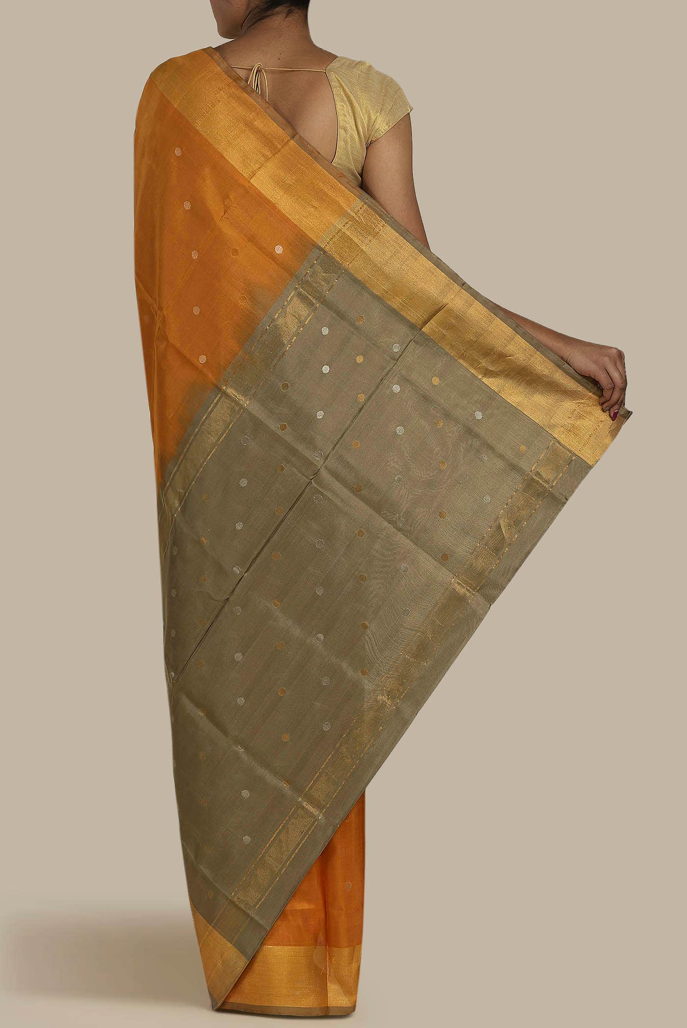 Orange Uppada Silk Saree