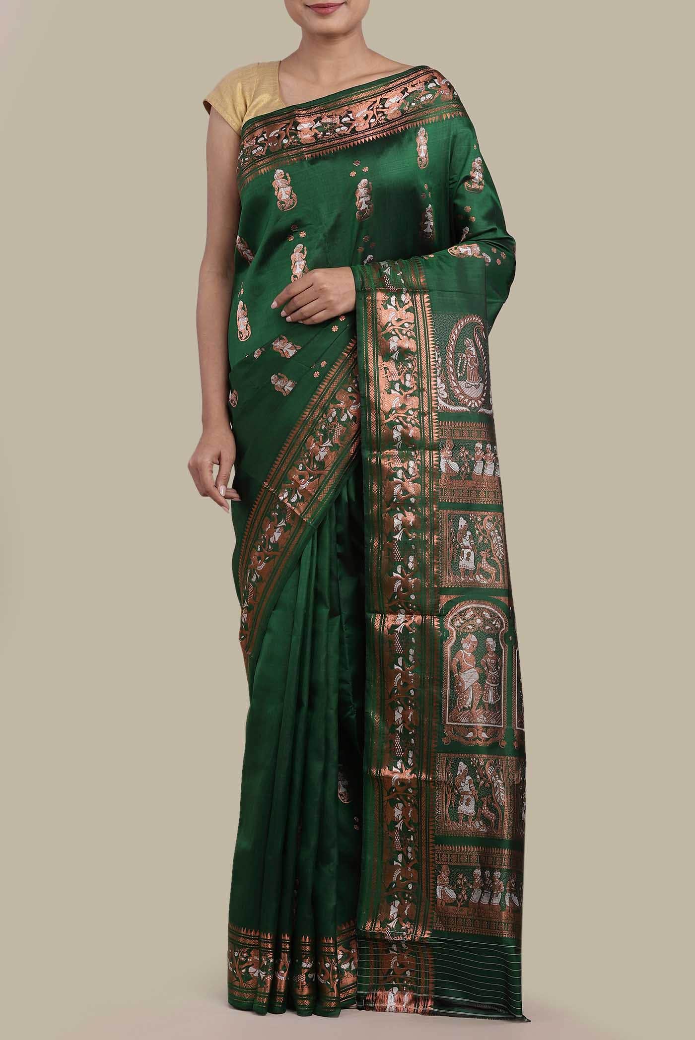 Green Baluchari Silk Saree
