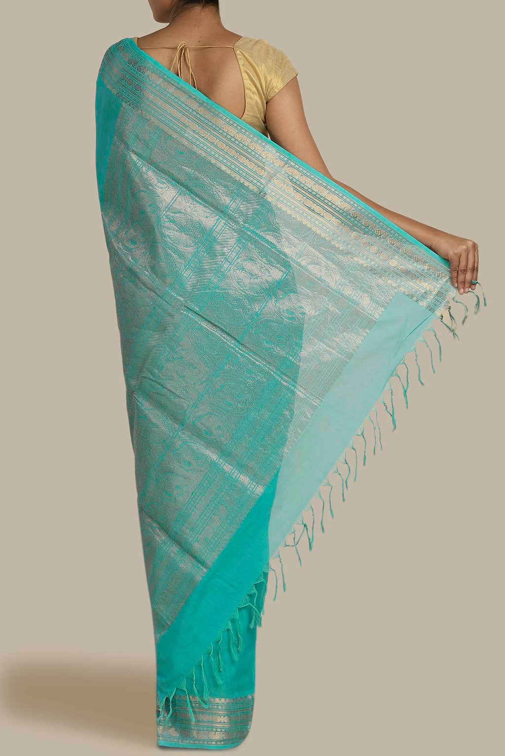 Blue Coimbatore Cotton Saree