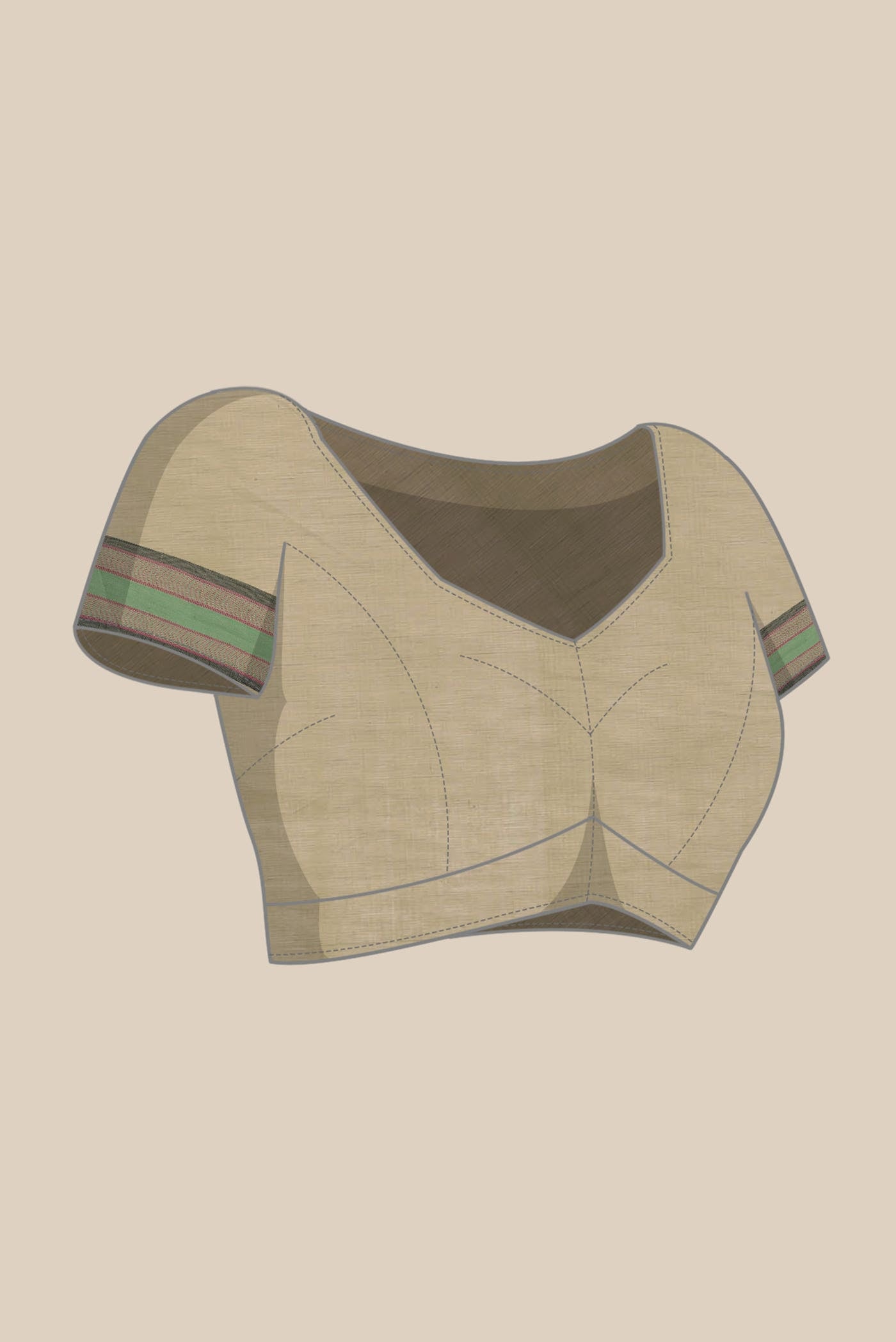 Beige Coimbatore Cotton Saree
