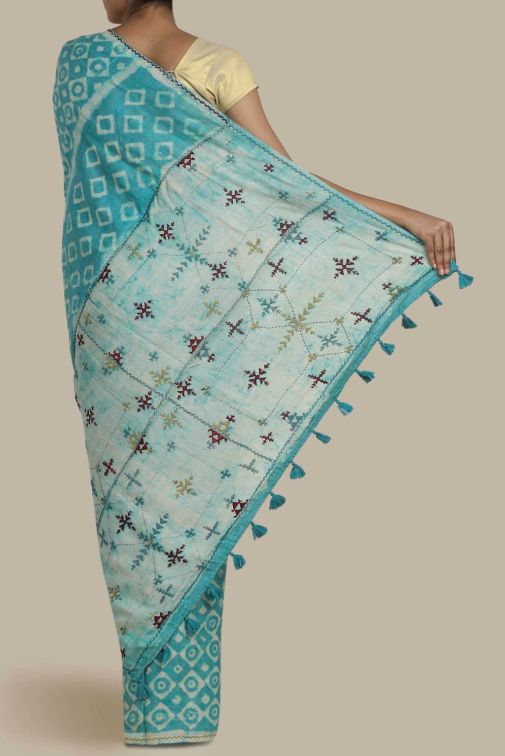 Blue Bhagalpuri Tussar Silk Saree