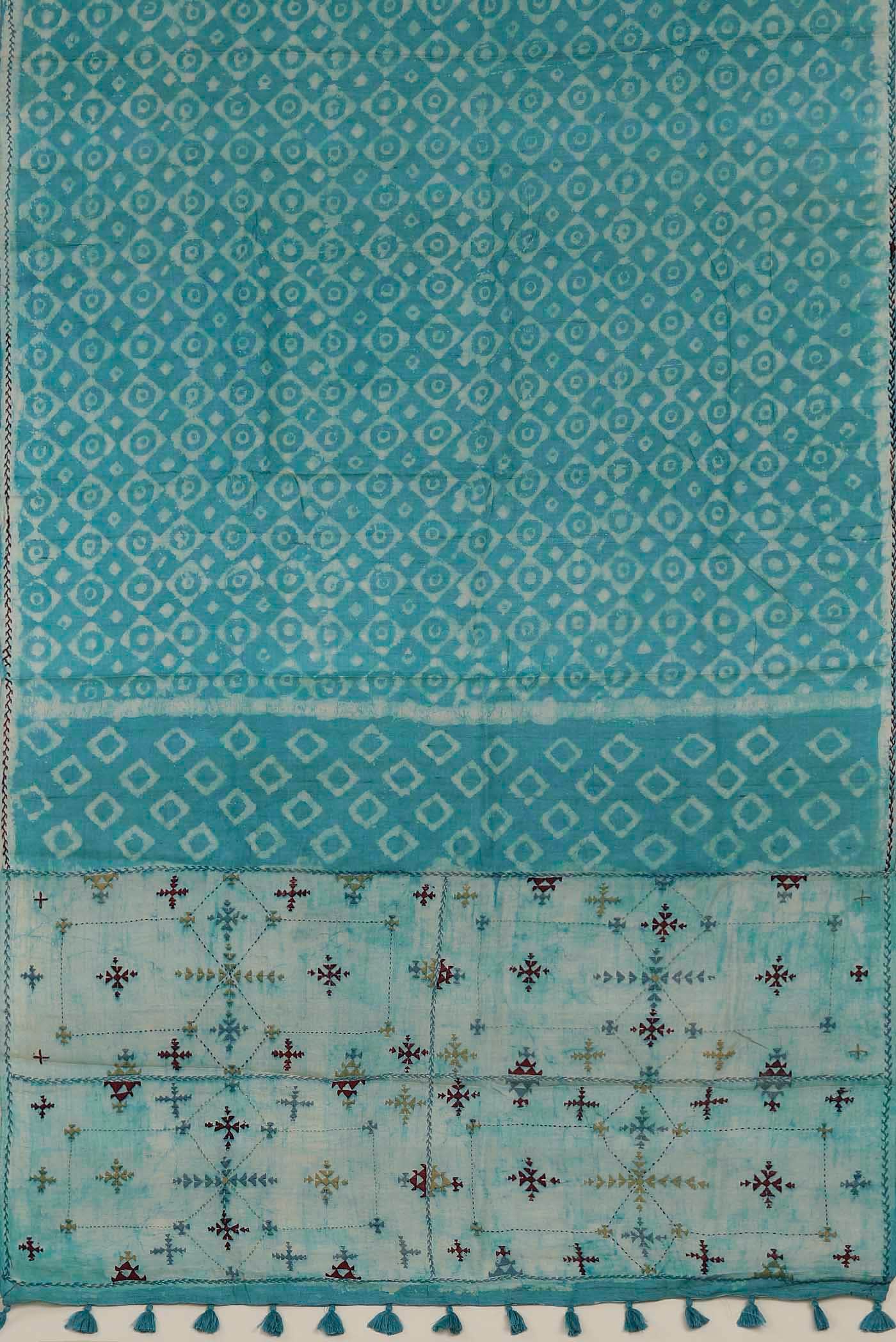 Blue Bhagalpuri Tussar Silk Saree