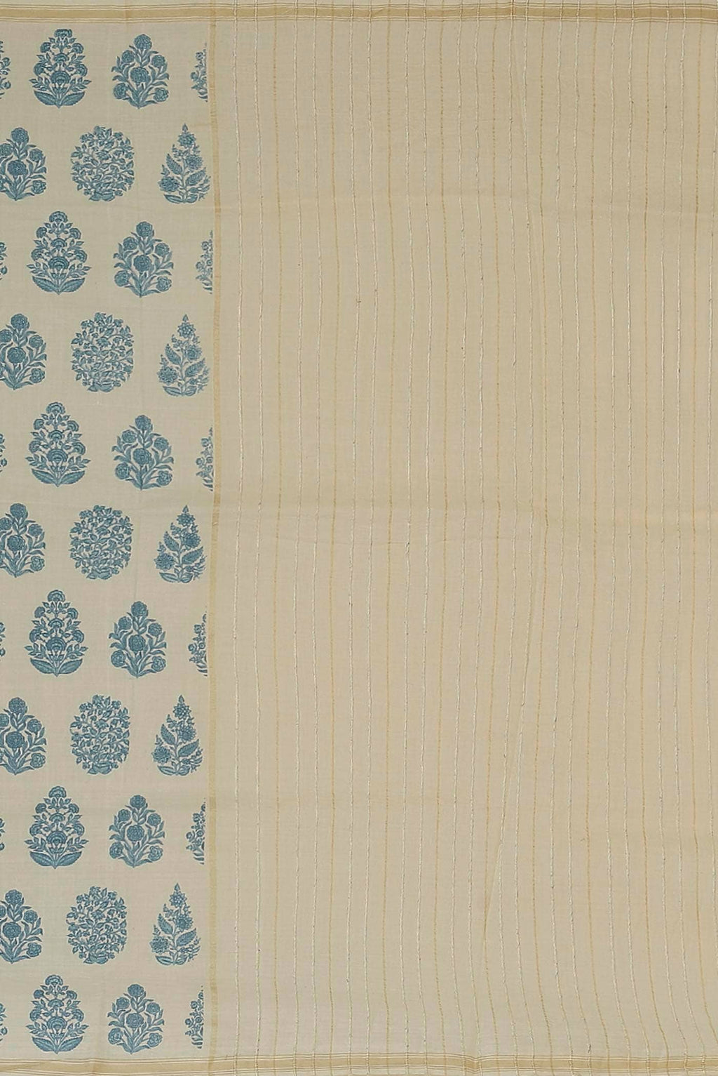 Cream Tussar Silk Saree