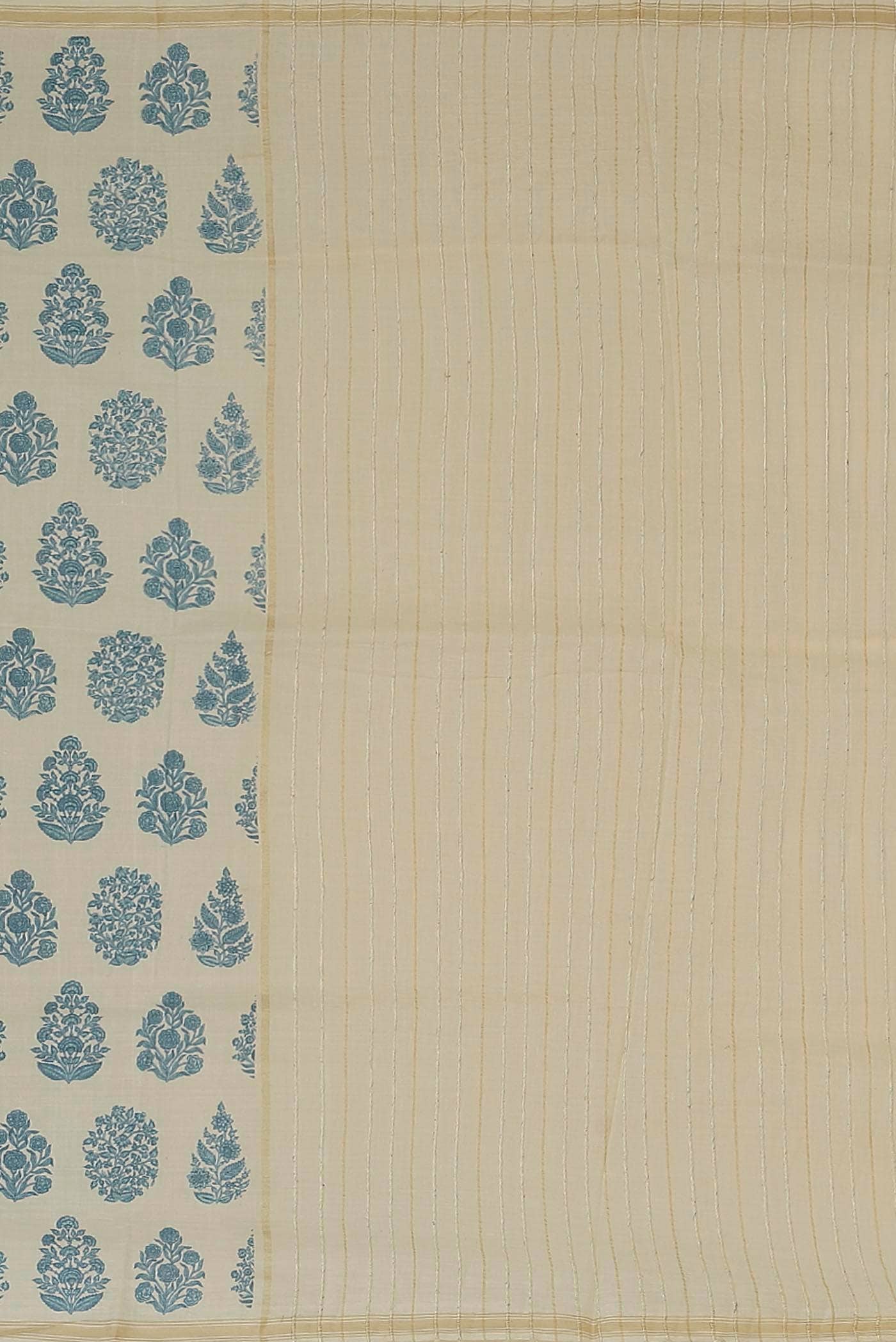 Cream Tussar Silk Saree