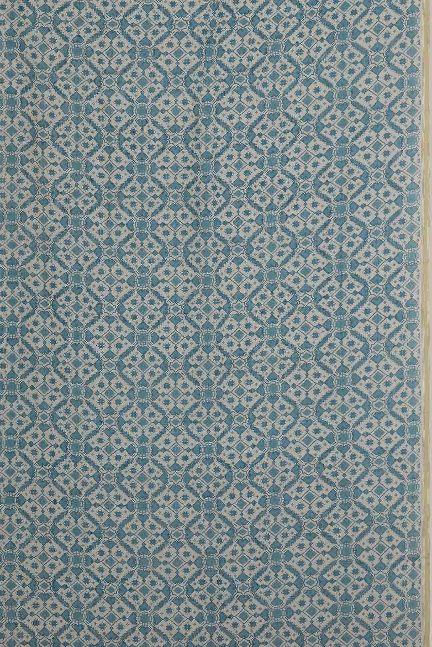 Blue Bhagalpuri Tussar Silk Saree