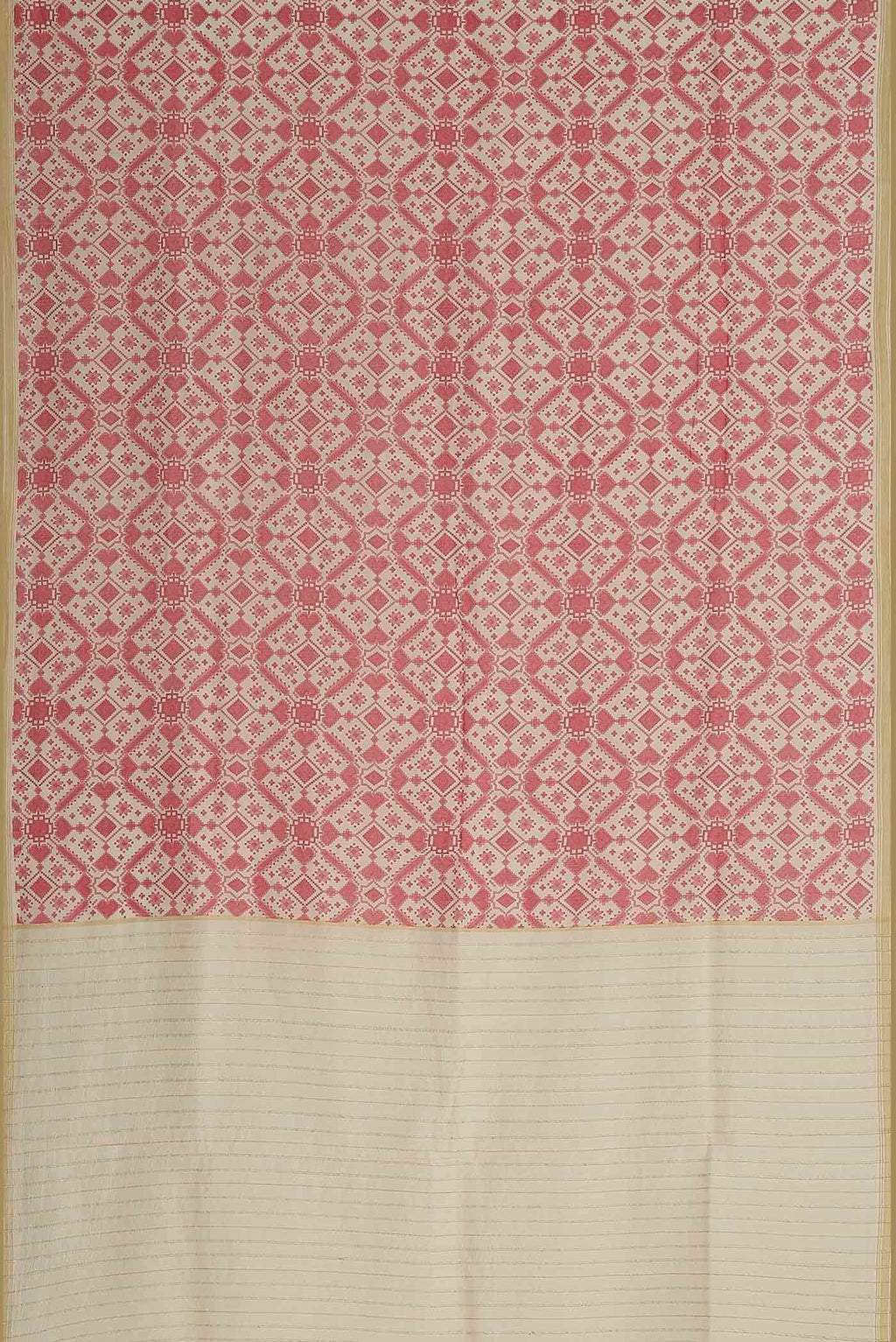 Off White Tussar Silk Saree