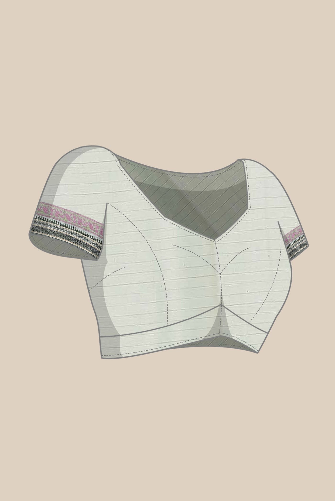 Beige Tussar Silk Saree