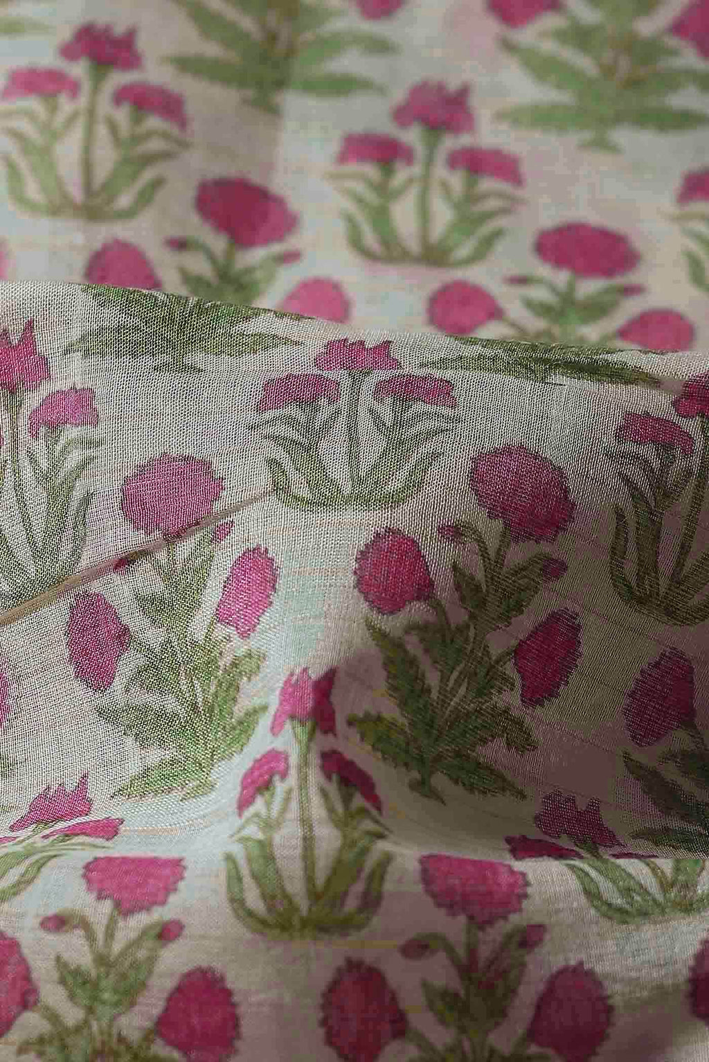 Beige Tussar Silk Saree