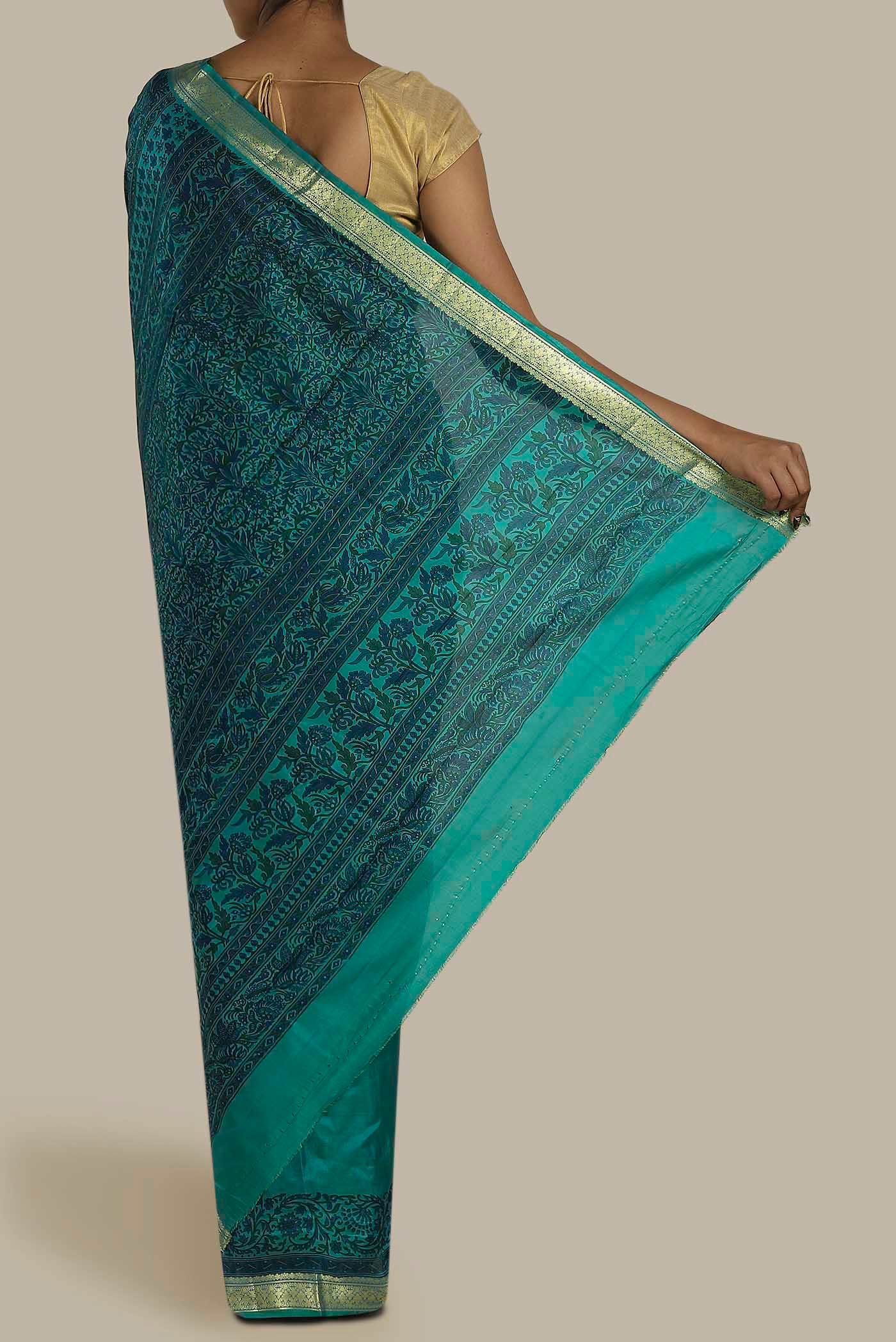 Blue Bangalore Silk Saree
