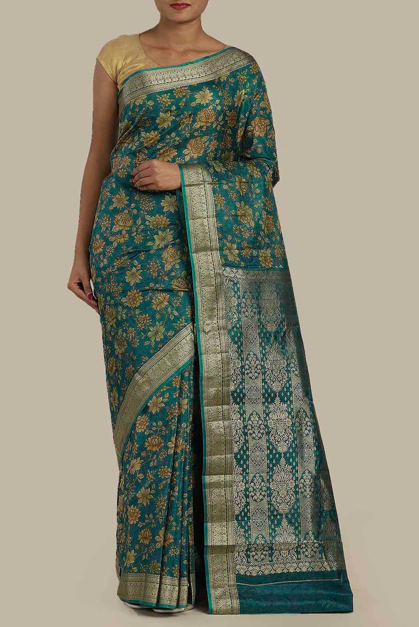 Blue Bangalore Silk Saree