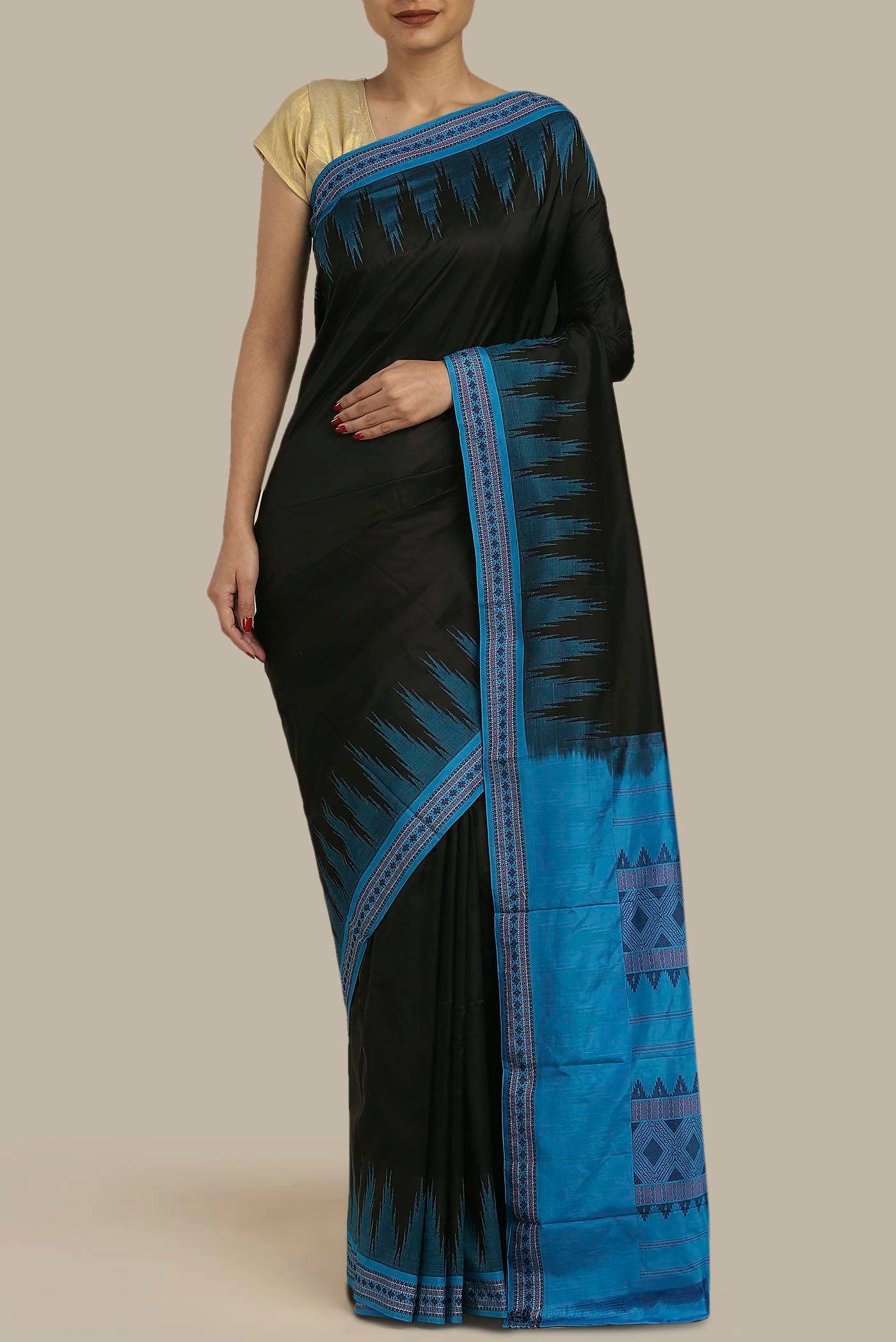 Black Bangalore Silk Saree