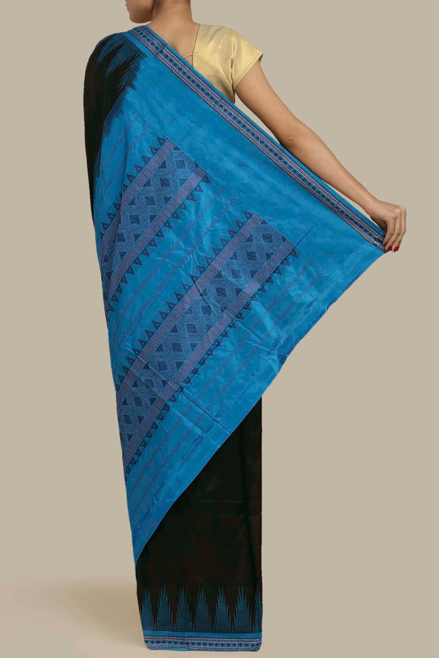 Black Bangalore Silk Saree