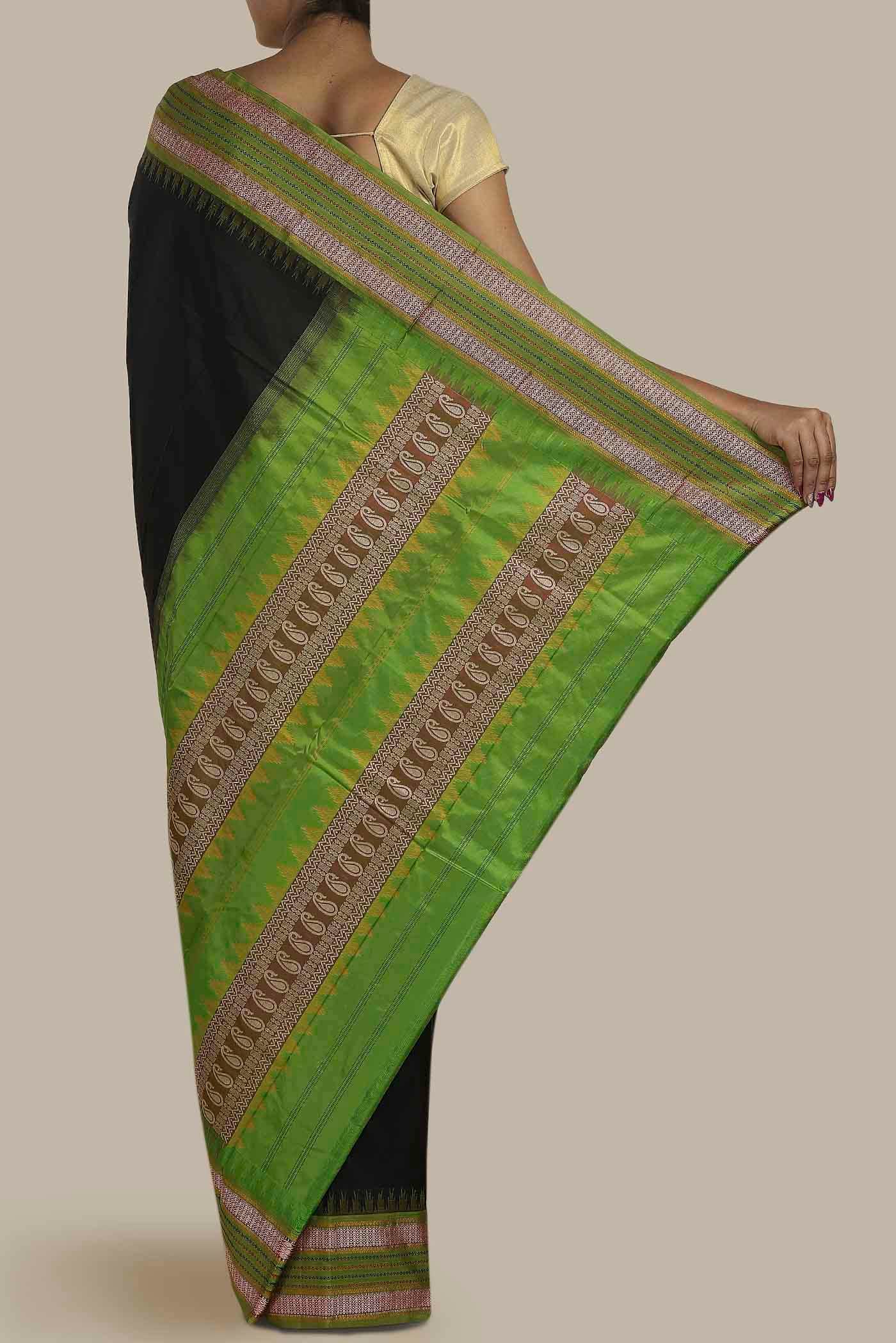 Black Bangalore Silk Saree